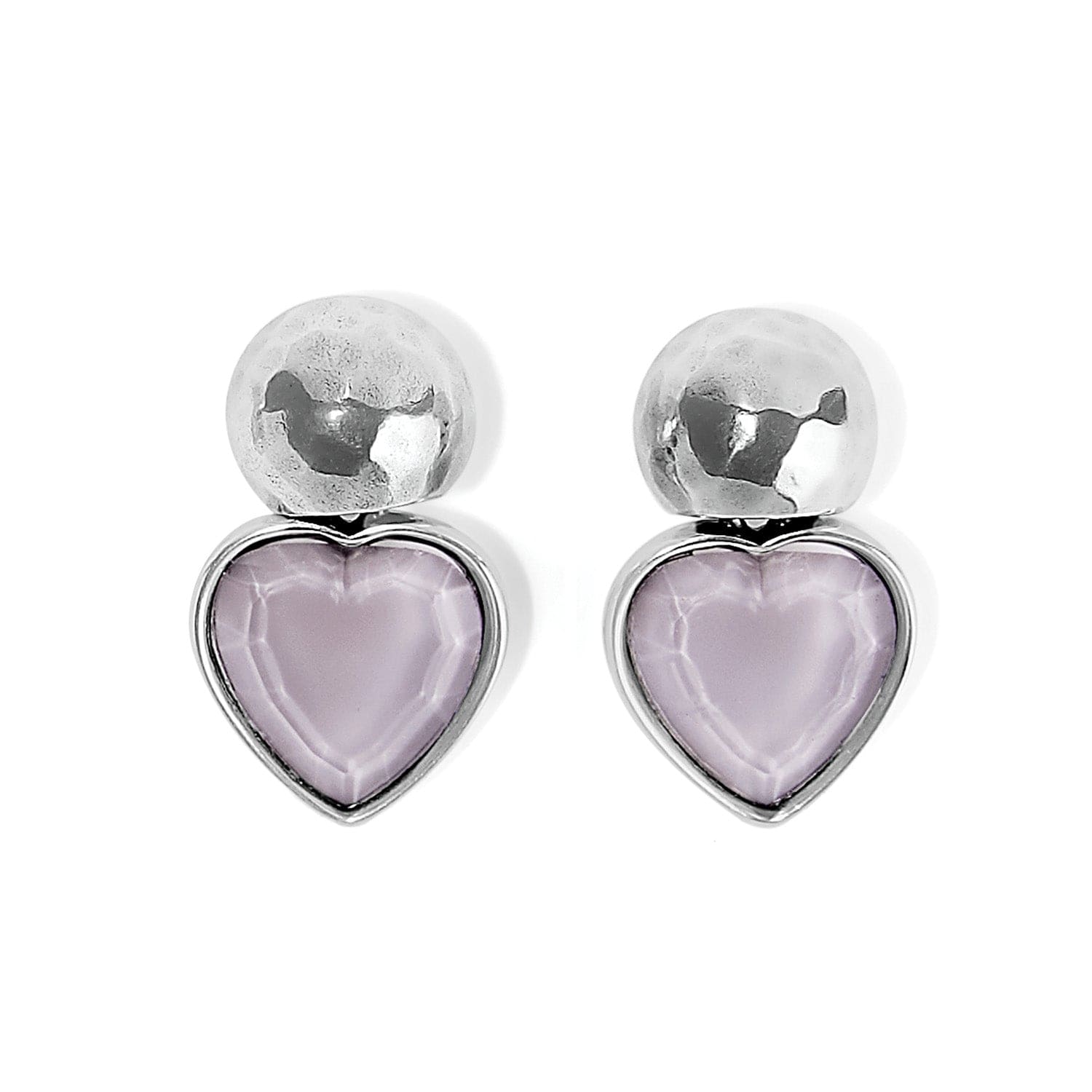 Loving Heart Lilac Post Drop Earrings