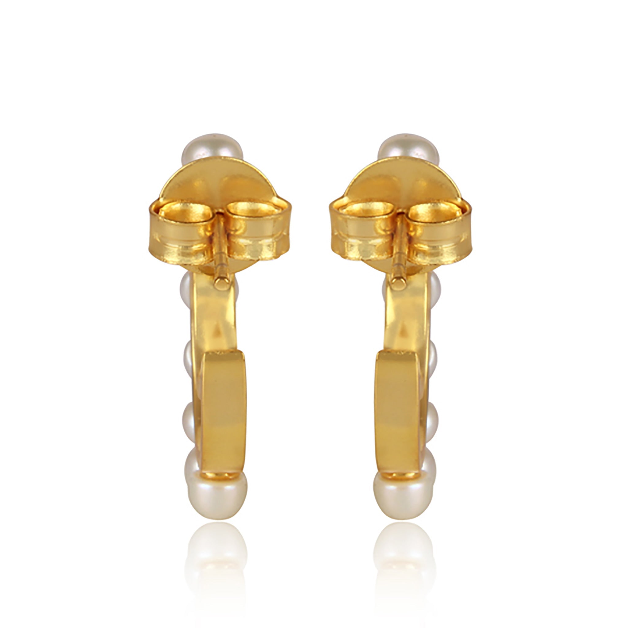 Luna Hoop Earrings - Pearl by Christina Greene at Shirley Shoppe