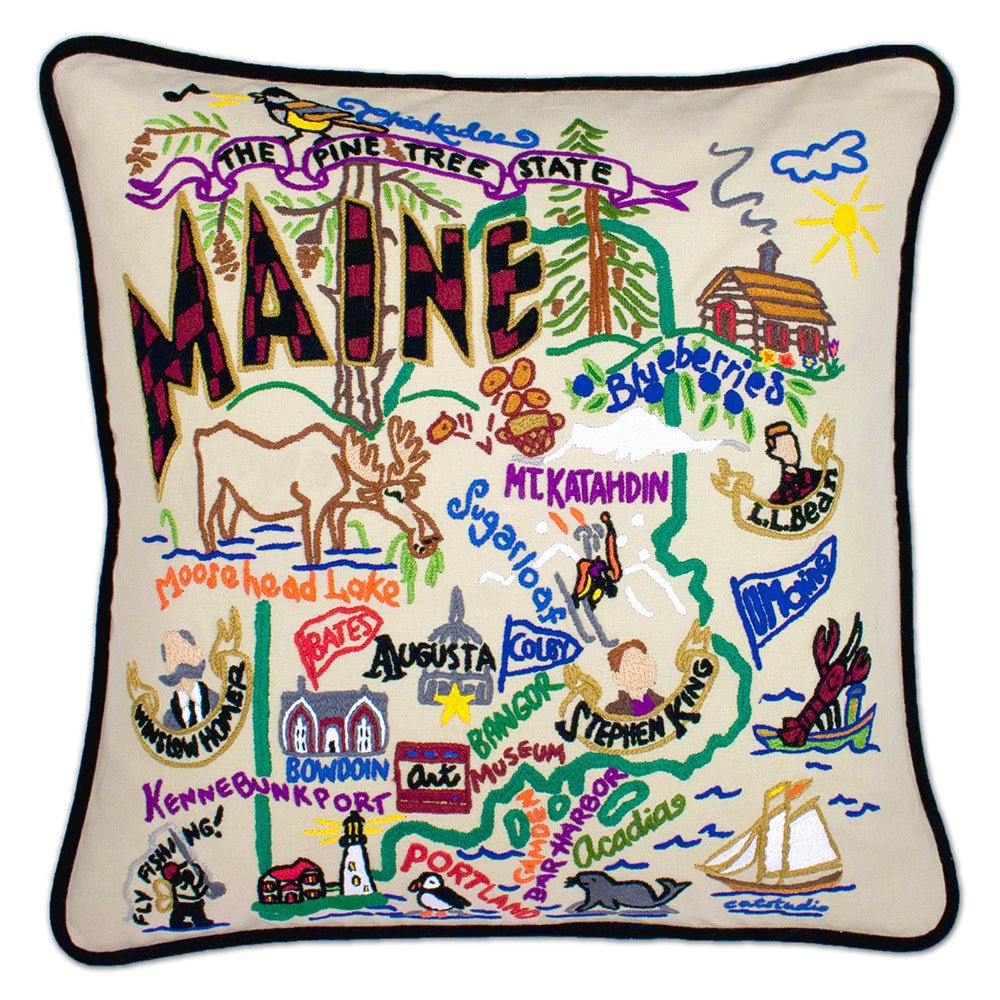 Maine Hand - Embroidered Pillow by Quirks! at Shirley Shoppe