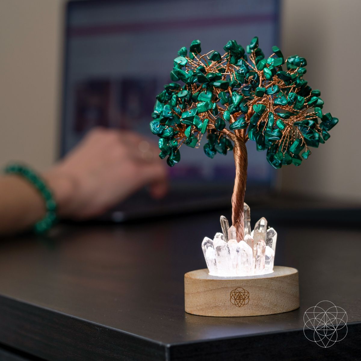 Malachite Anxiety Tree Lamp by Conscious Items at Shirley Shoppe