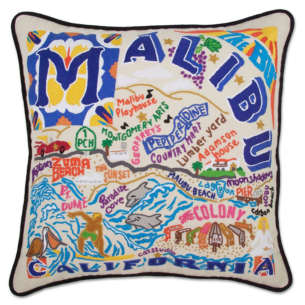 Malibu Hand - Embroidered Pillow by Quirks! at Shirley Shoppe
