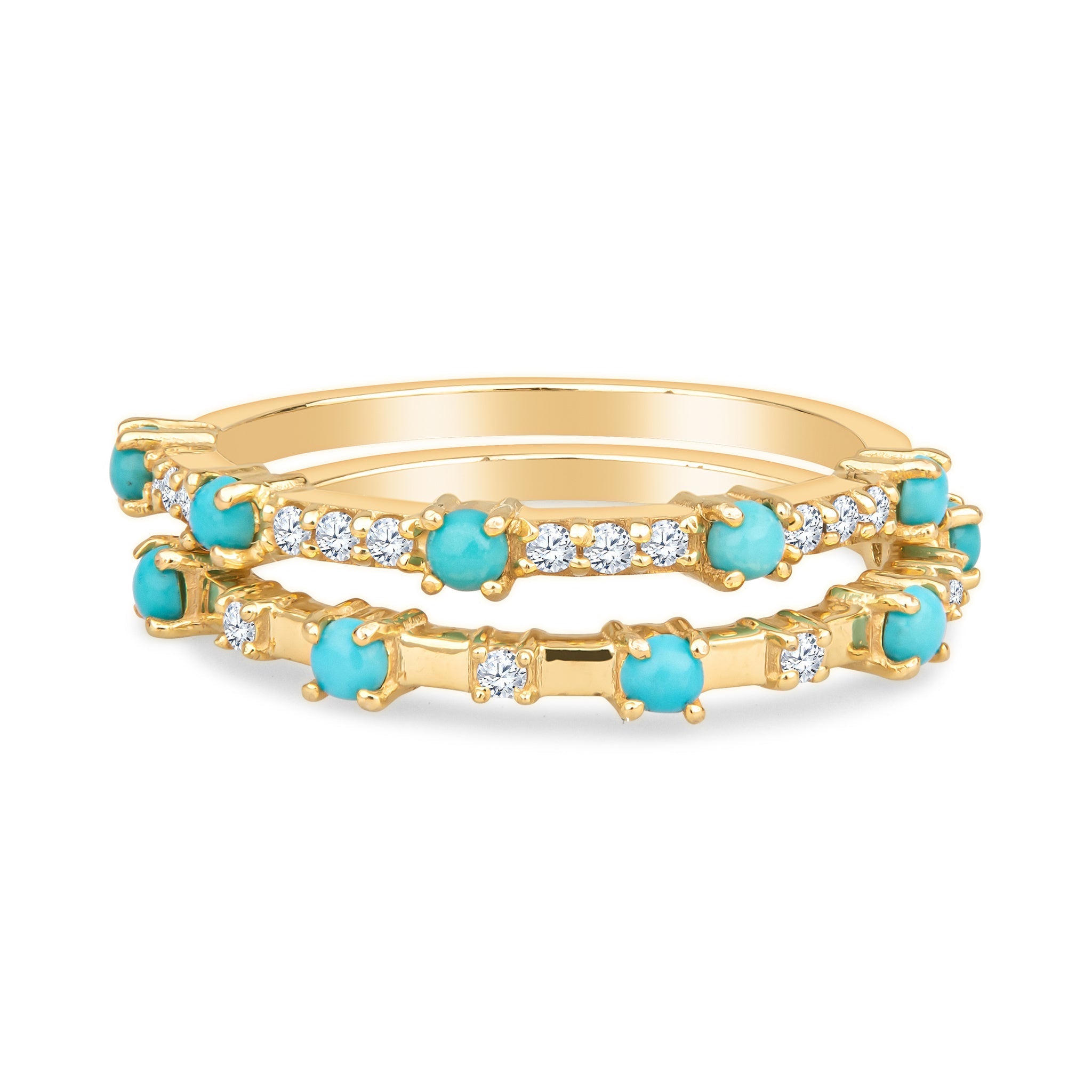 Marilyn 14K Gold Turquoise Ring with White Diamonds by Christina Greene at Shirley Shoppe