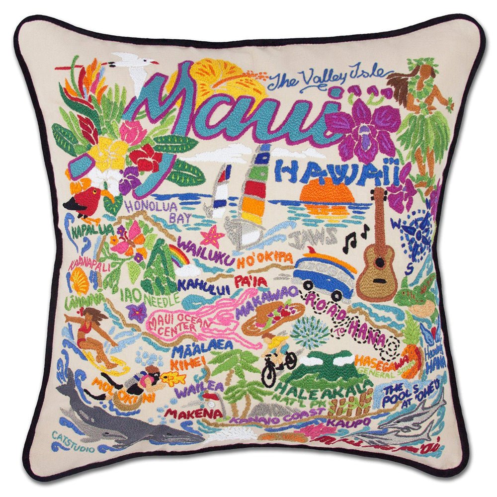 Maui Hand - Embroidered Pillow by Quirks! at Shirley Shoppe