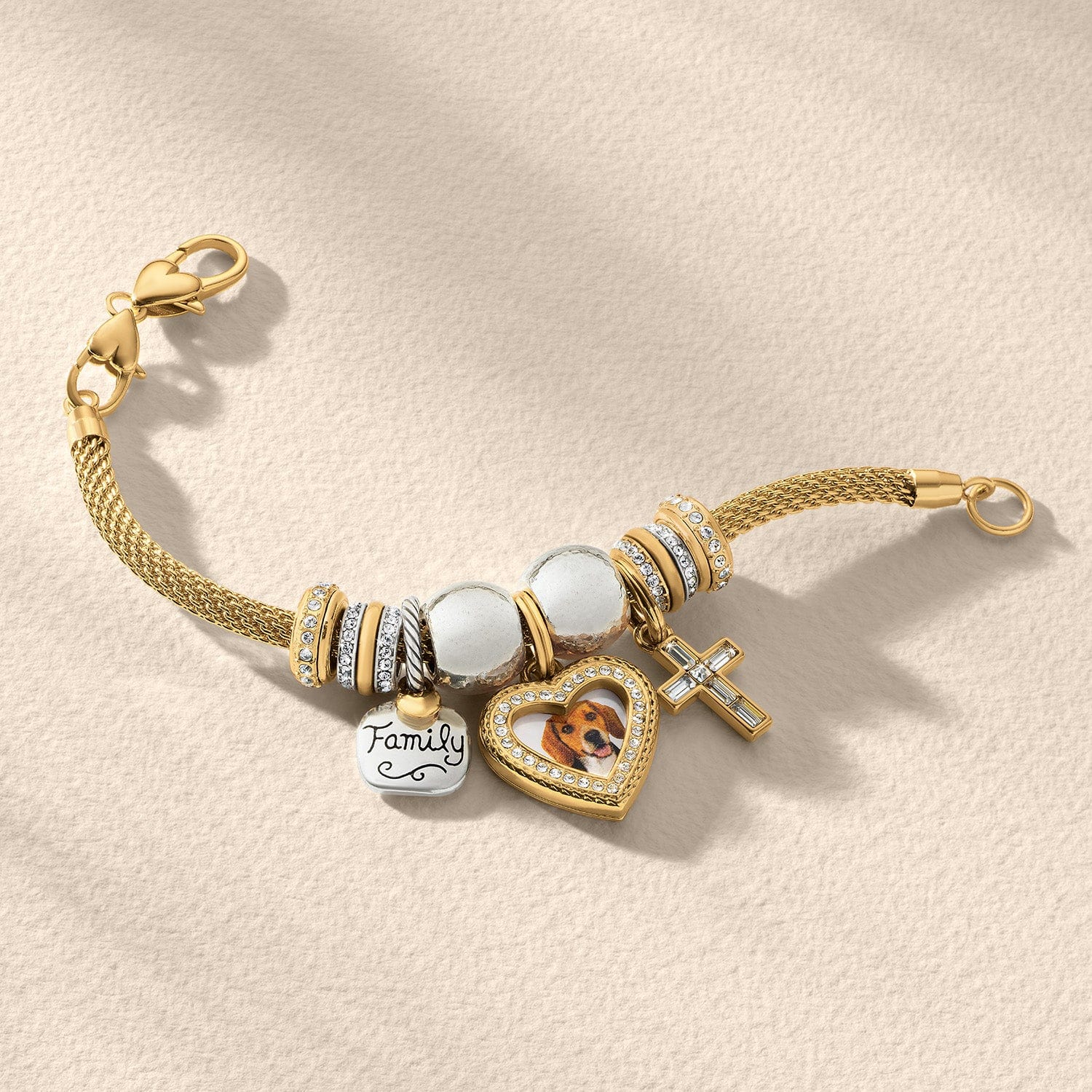 Memento Heart Golden Photo Charm