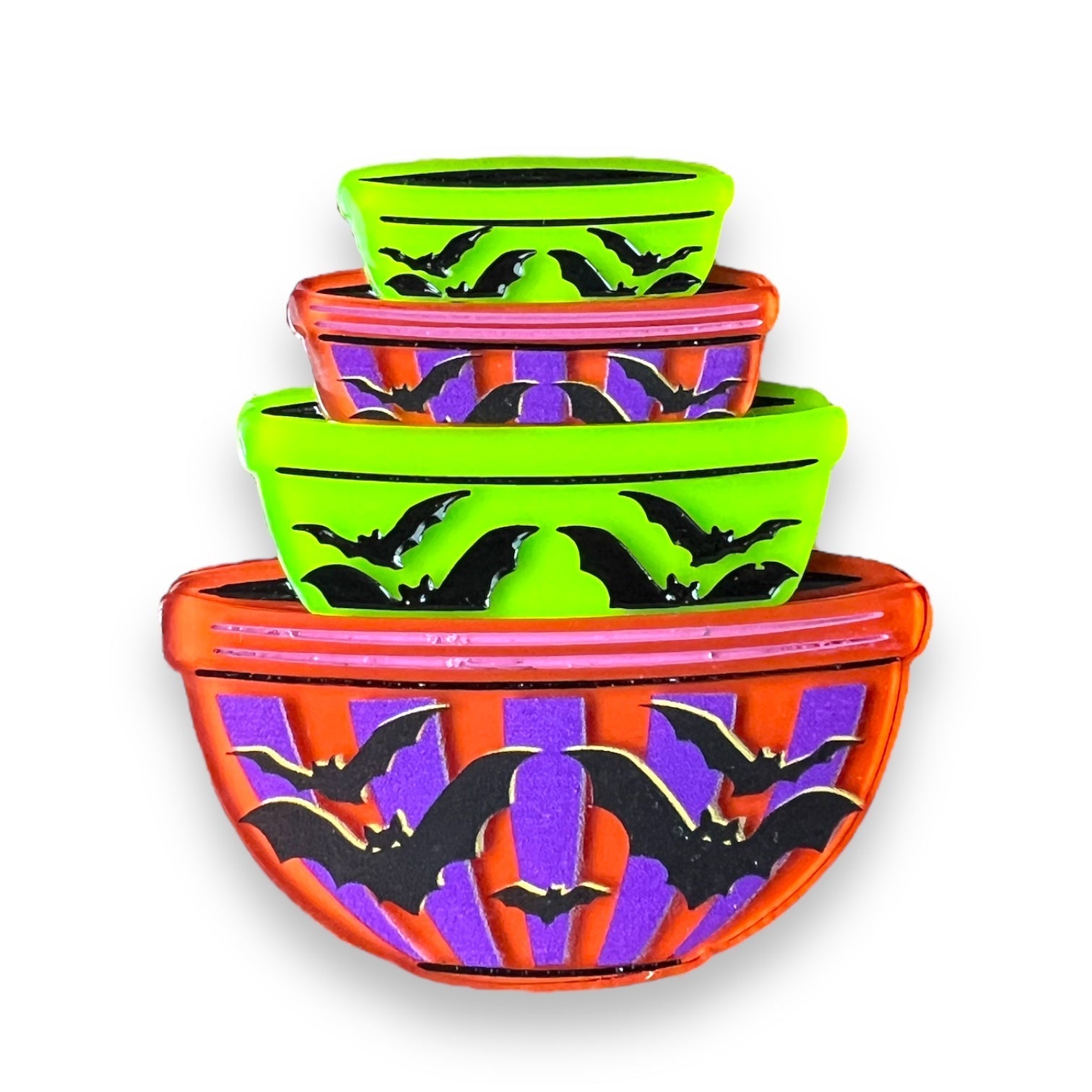 Menacing Mixers Halloween Bowls Brooch by Lipstick & Chrome by Quirks! at Shirley Shoppe