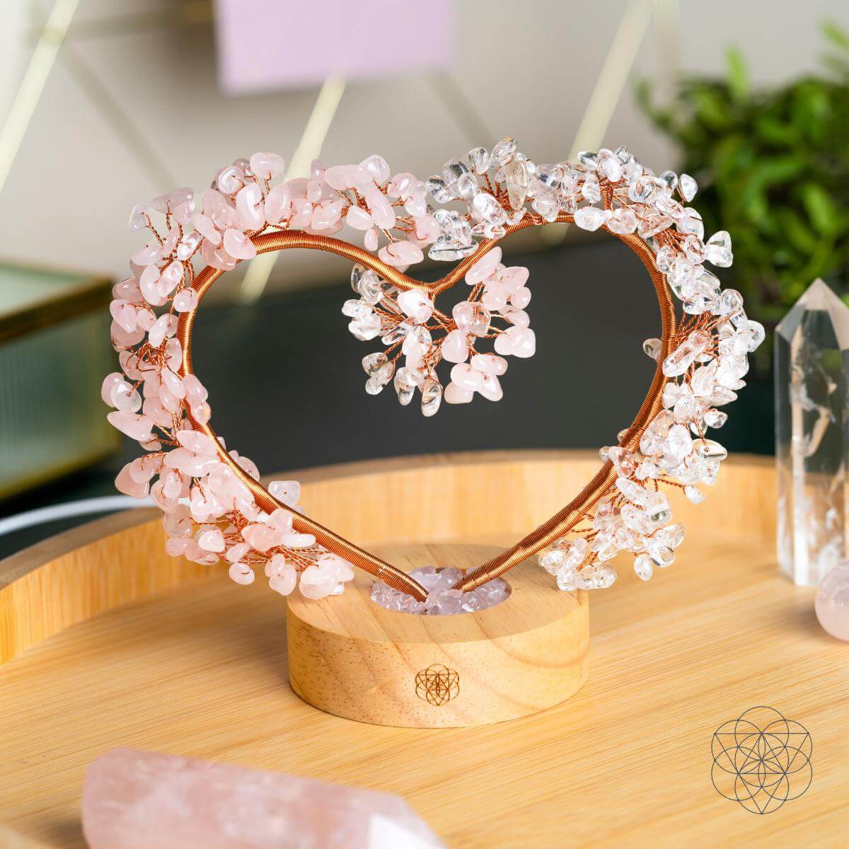 Mend My Broken Heart - Rose & Clear Quartz Tree Lamp by Conscious Items at Shirley Shoppe
