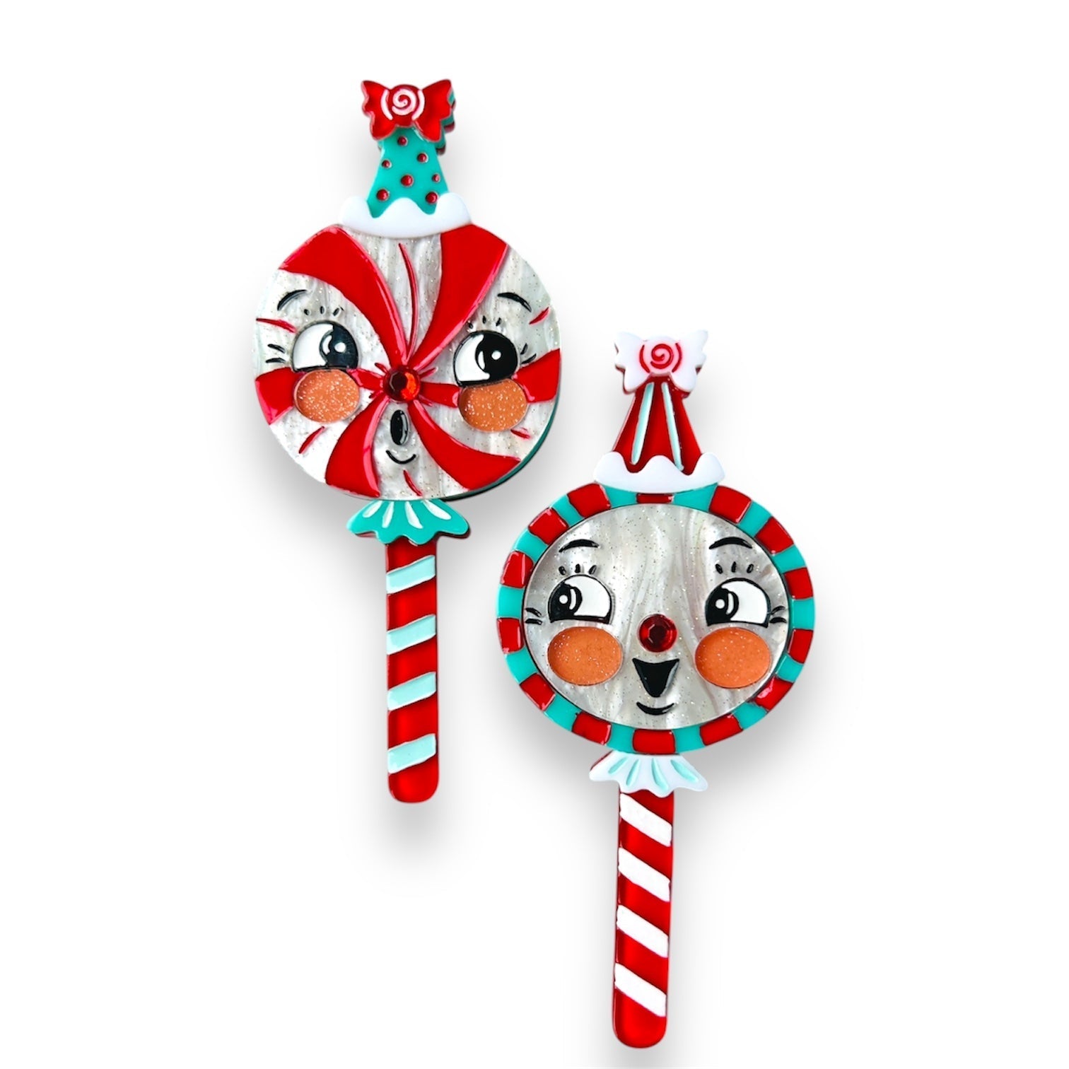 Merrymints Brooch Set by Johanna Parker x Lipstick & Chrome by Quirks! at Shirley Shoppe