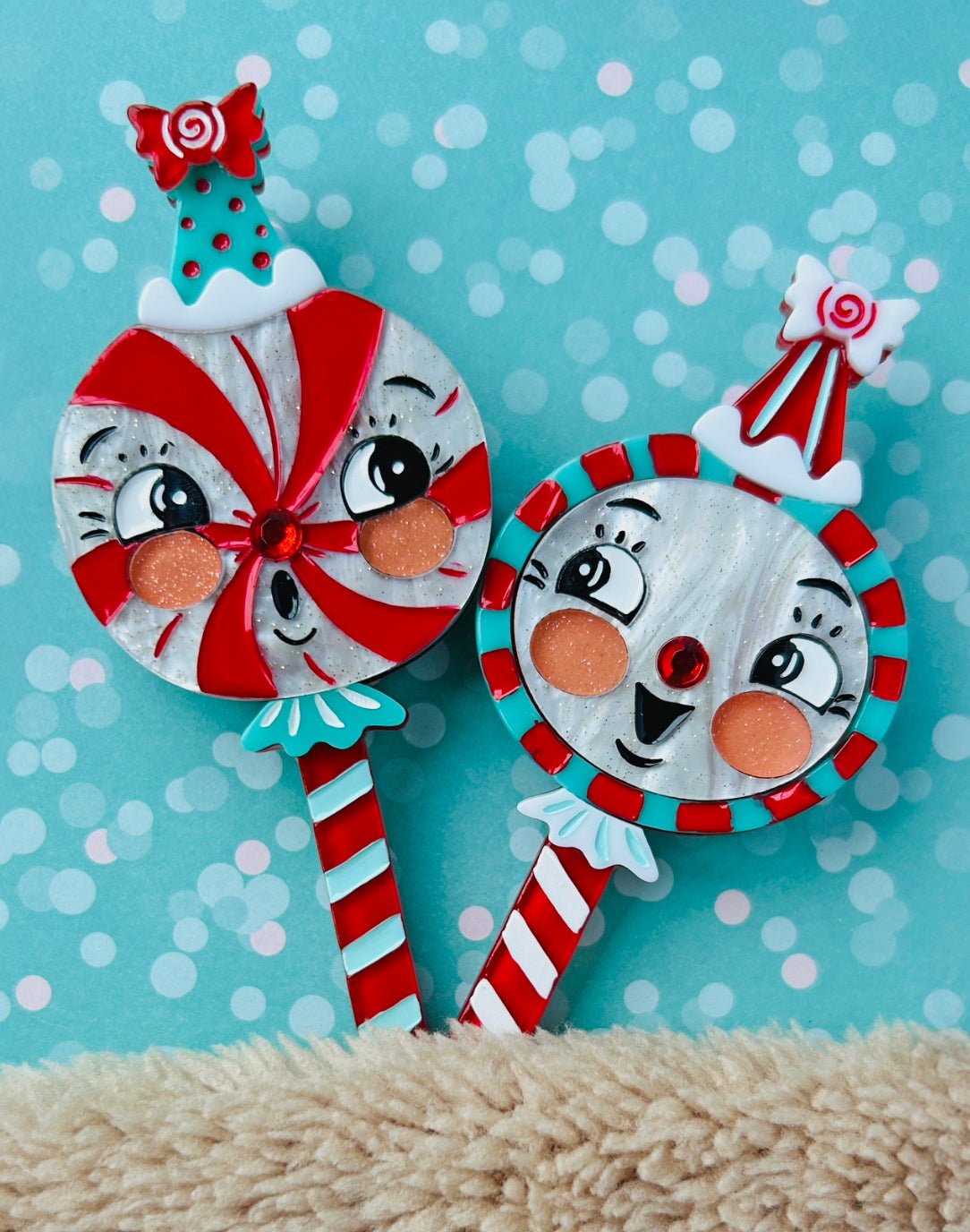 Merrymints Brooch Set by Johanna Parker x Lipstick & Chrome by Quirks! at Shirley Shoppe
