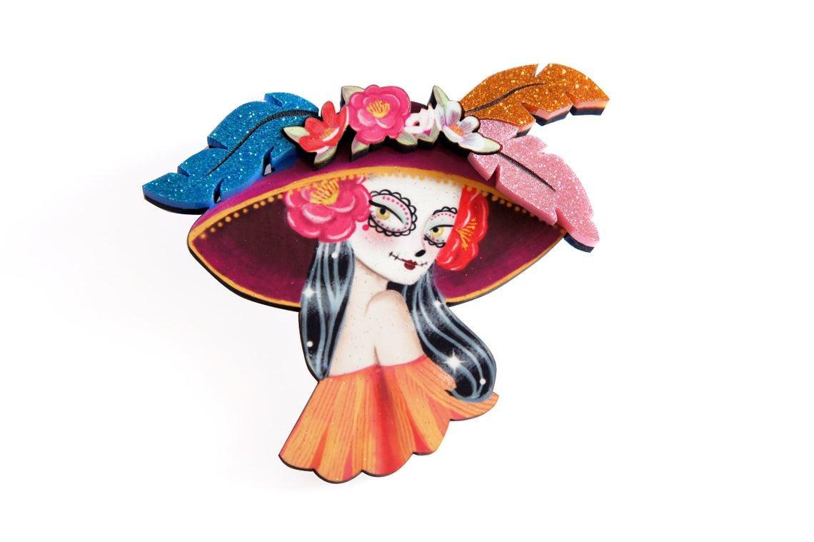 Mexican Catrina Brooch by Laliblue by Quirks! at Shirley Shoppe