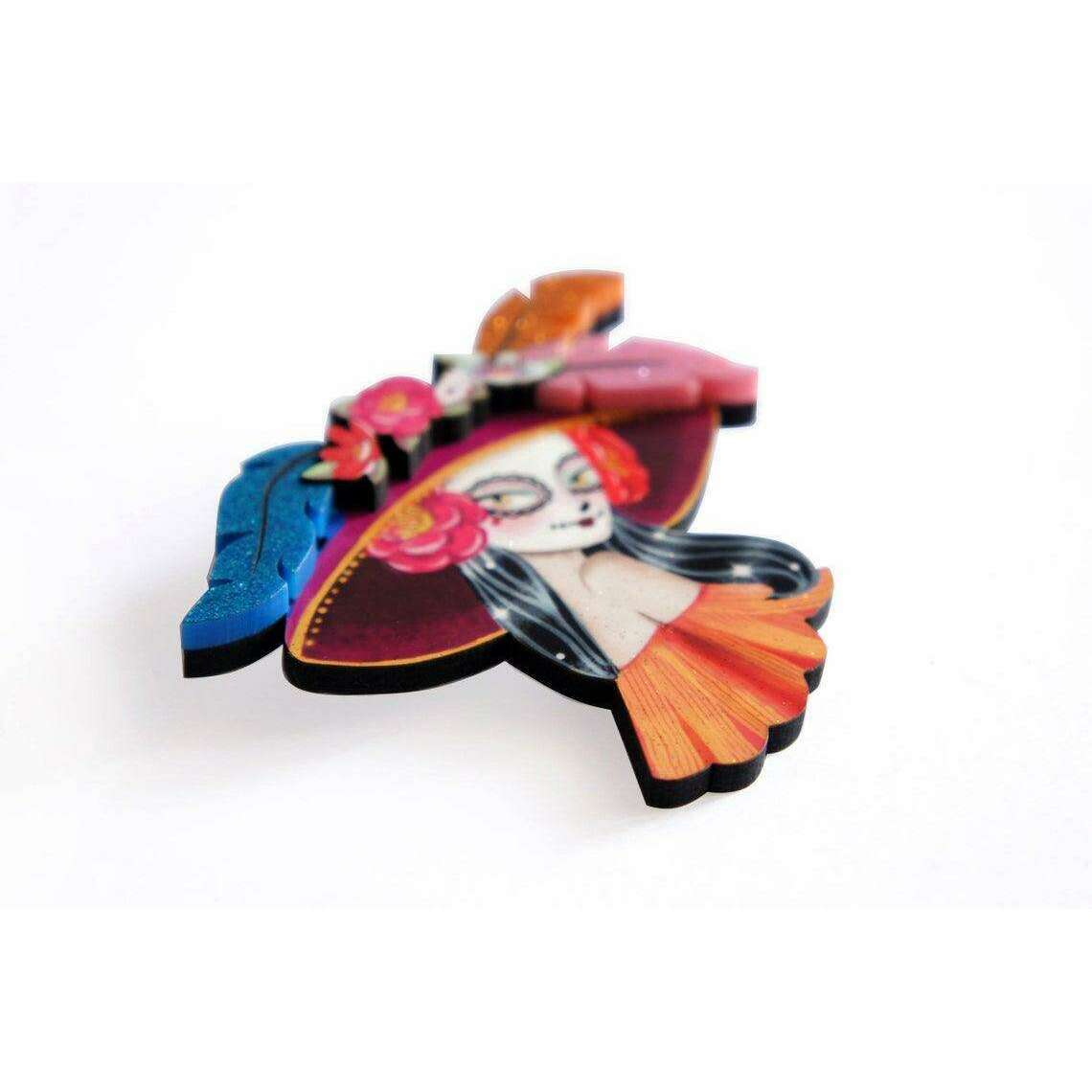 Mexican Catrina Brooch by Laliblue