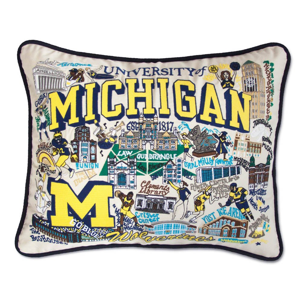 Michigan, University of Collegiate Embroidered Pillow by CatStudio by Quirks! at Shirley Shoppe