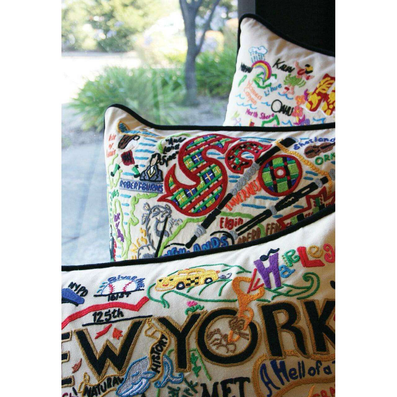 Minneapolis-St. Paul Hand-Embroidered Pillow