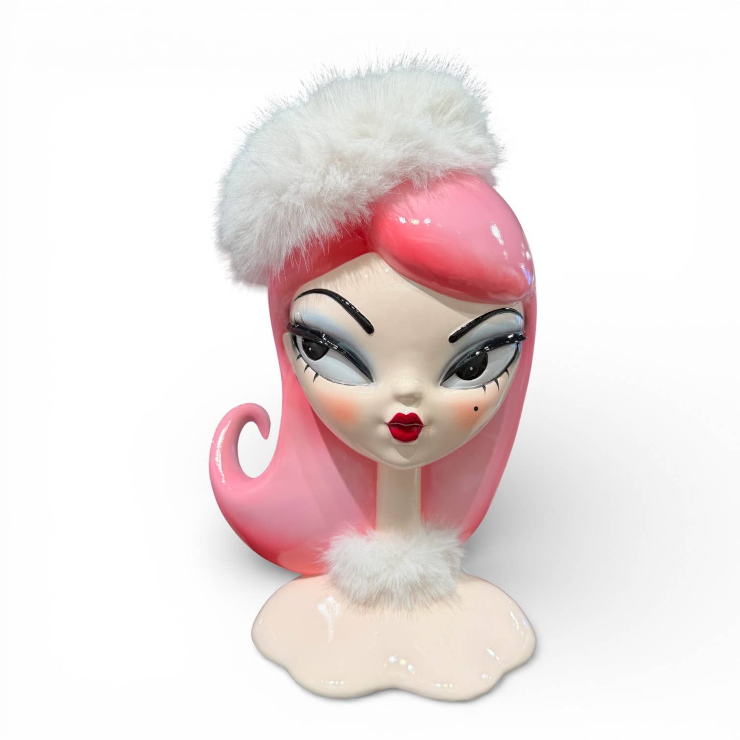 Dulce 15" Retro Pink Hair Candy Doll w/ White Fur Cap | Miss Fluff December Diamonds – SHIPS JULY