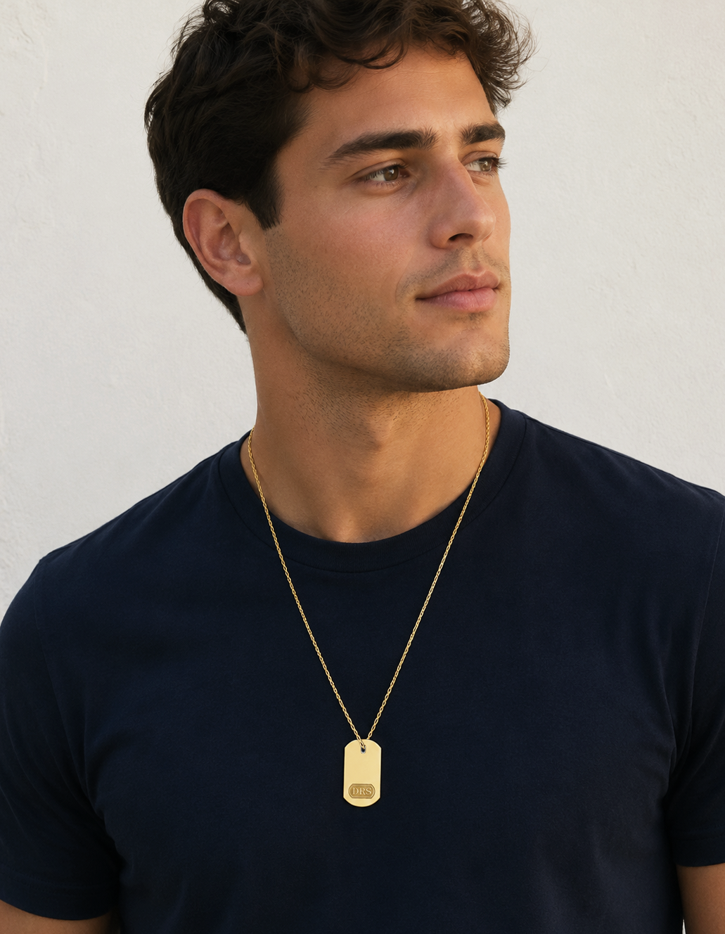 Monogram Dog Tag Necklace