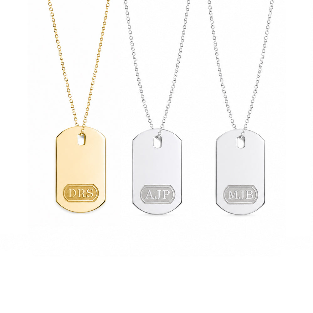 Monogram Dog Tag Necklace