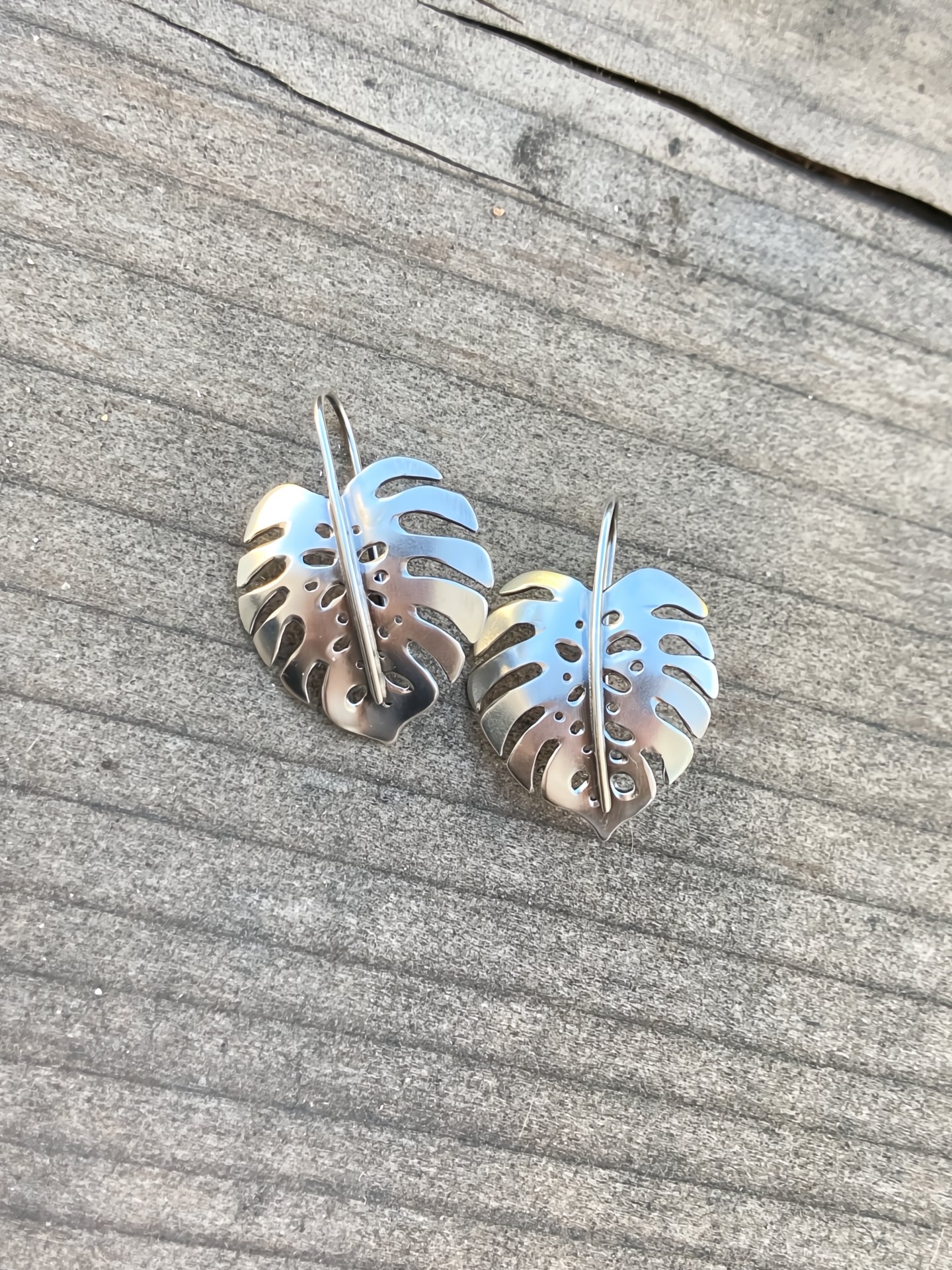 Monstera Earrings in Sterling Silver | Medium by Alison Morse at Shirley Shoppe