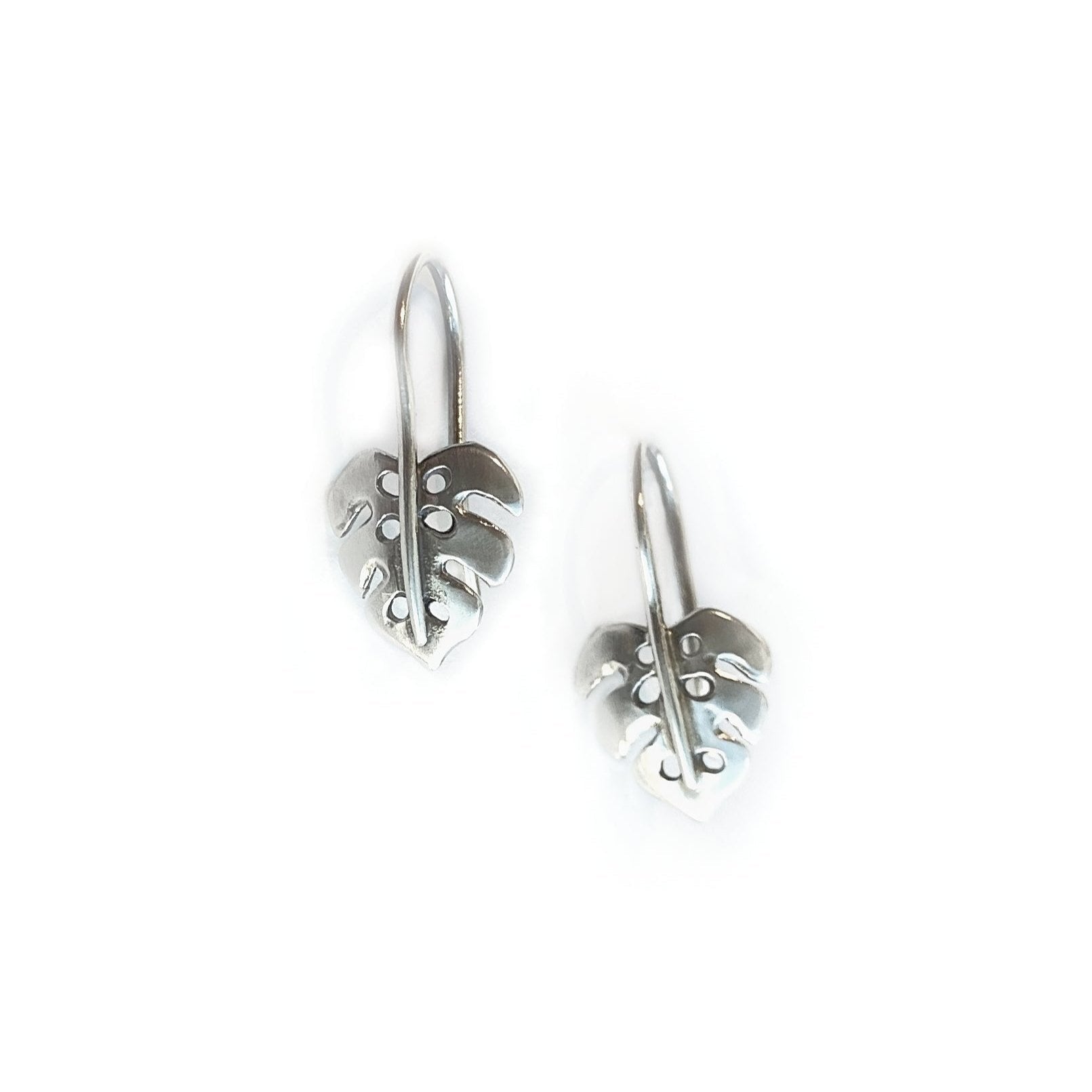 Monstera Earrings in Sterling Silver - Small by Alison Morse at Shirley Shoppe