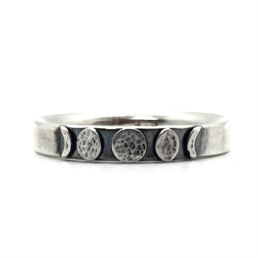 Moon Phase Band Ring in Sterling Silver by Alison Morse at Shirley Shoppe