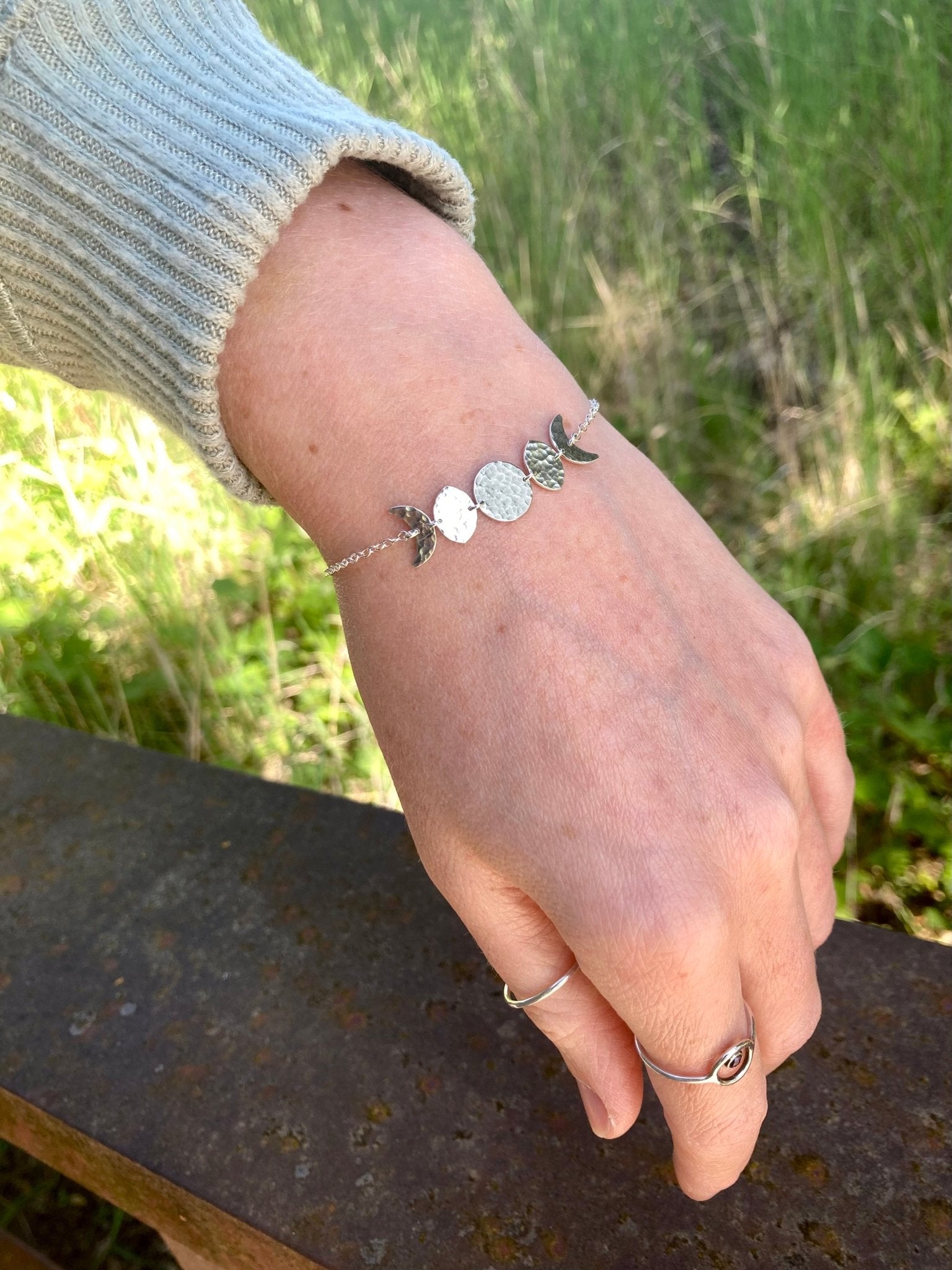 Moon Phase Bracelet in Sterling Silver by Alison Morse at Shirley Shoppe