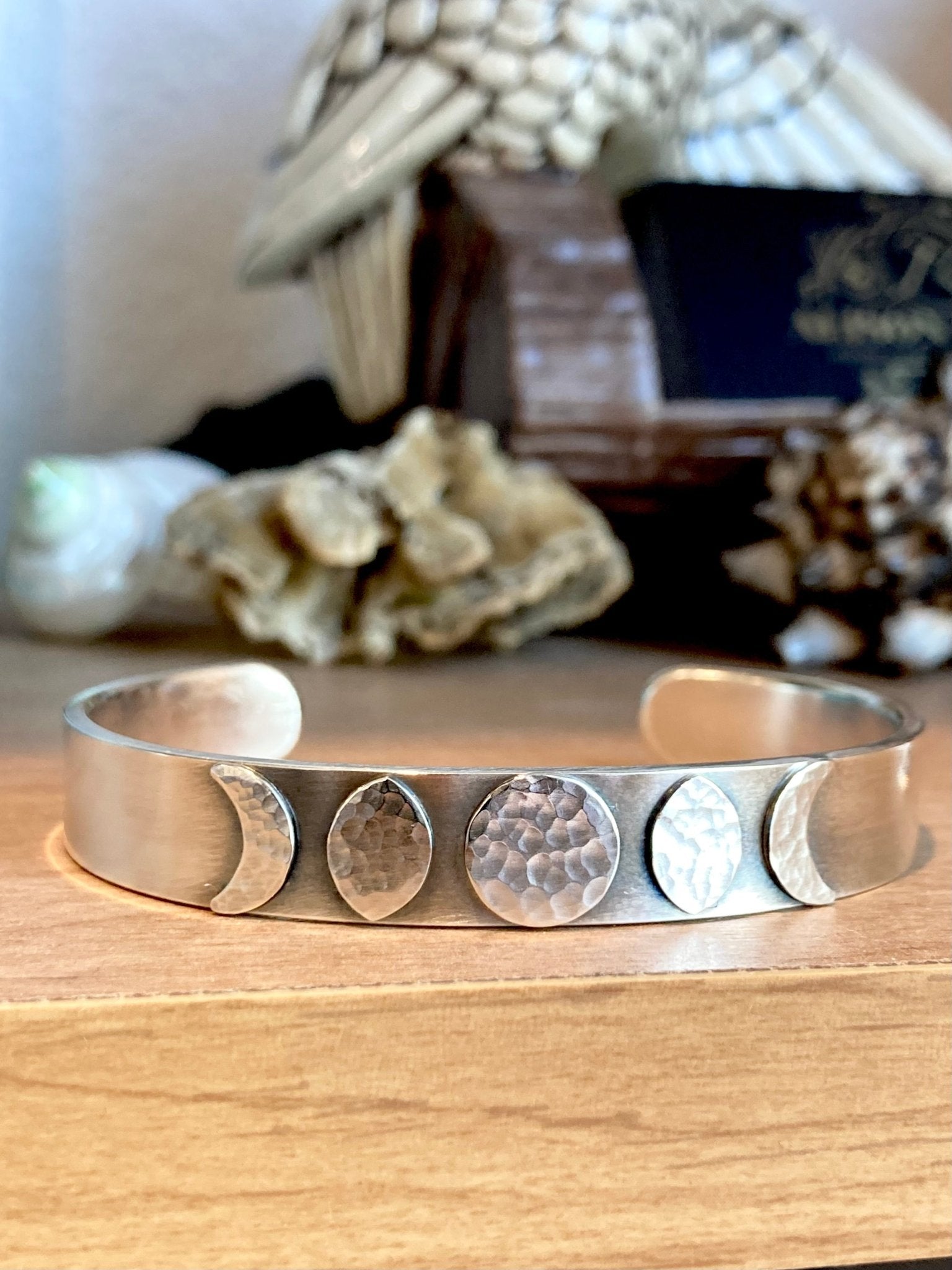 Moon Phase Cuff Bracelet in Sterling Silver by Alison Morse at Shirley Shoppe