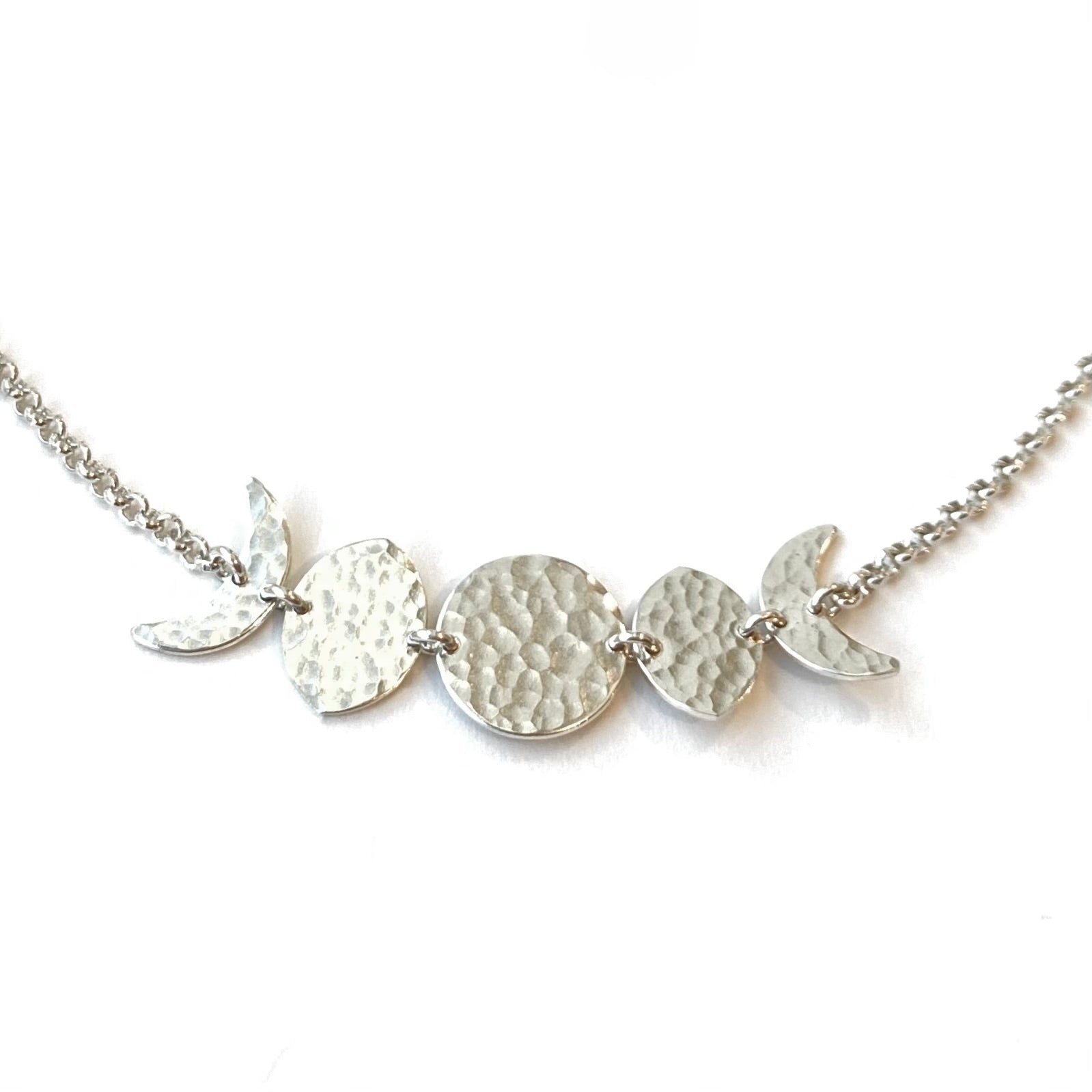 Moon Phase Necklace in Sterling Silver by Alison Morse at Shirley Shoppe