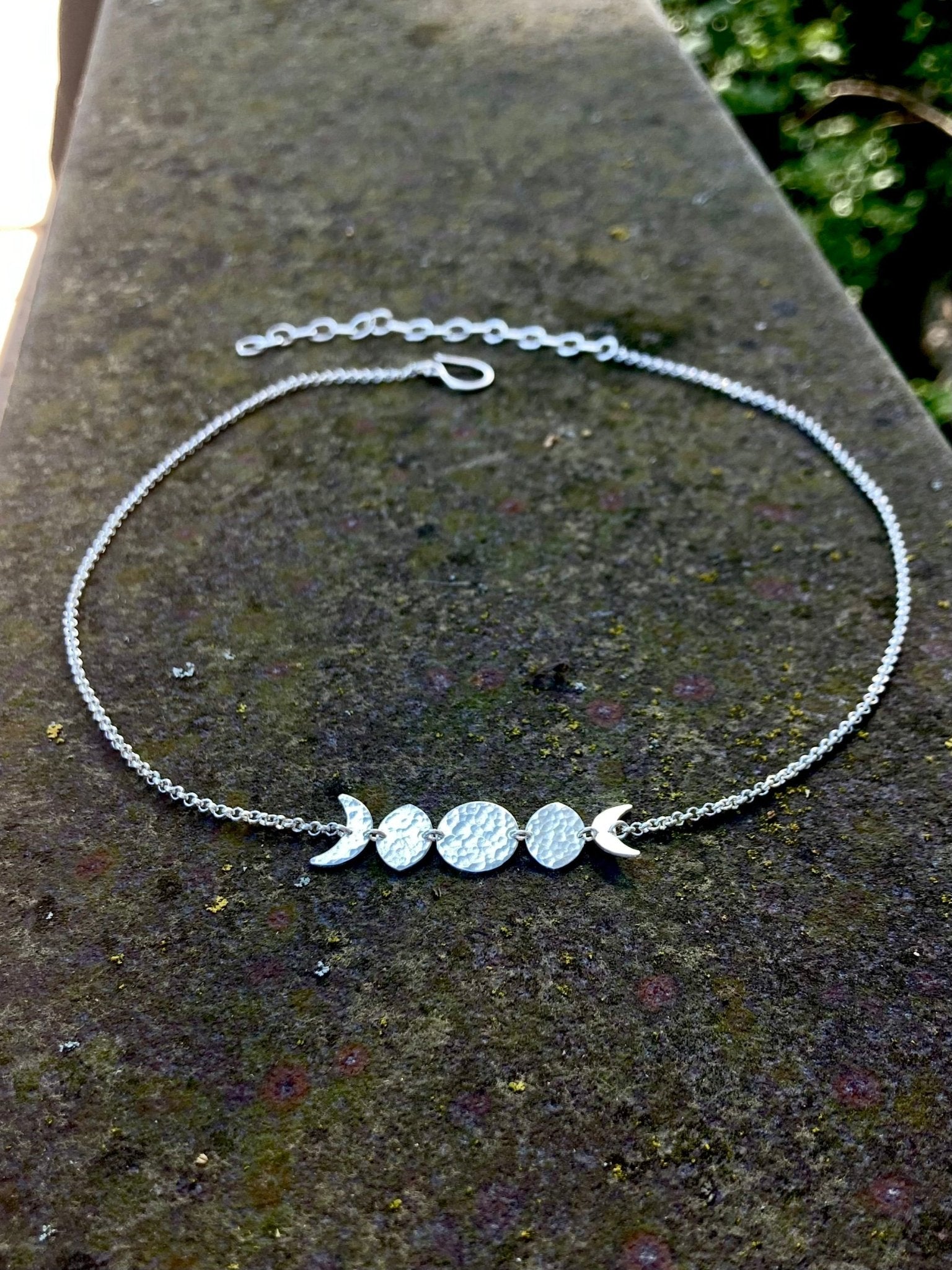 Moon Phase Necklace in Sterling Silver by Alison Morse at Shirley Shoppe