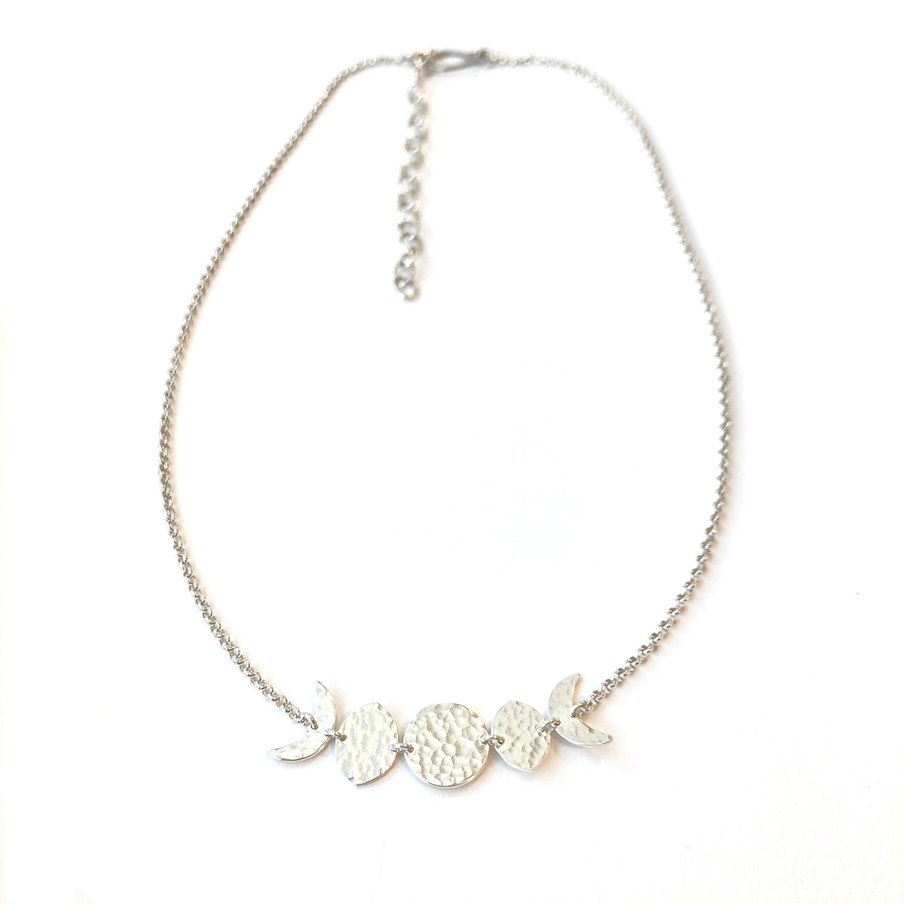 Moon Phase Necklace in Sterling Silver by Alison Morse at Shirley Shoppe