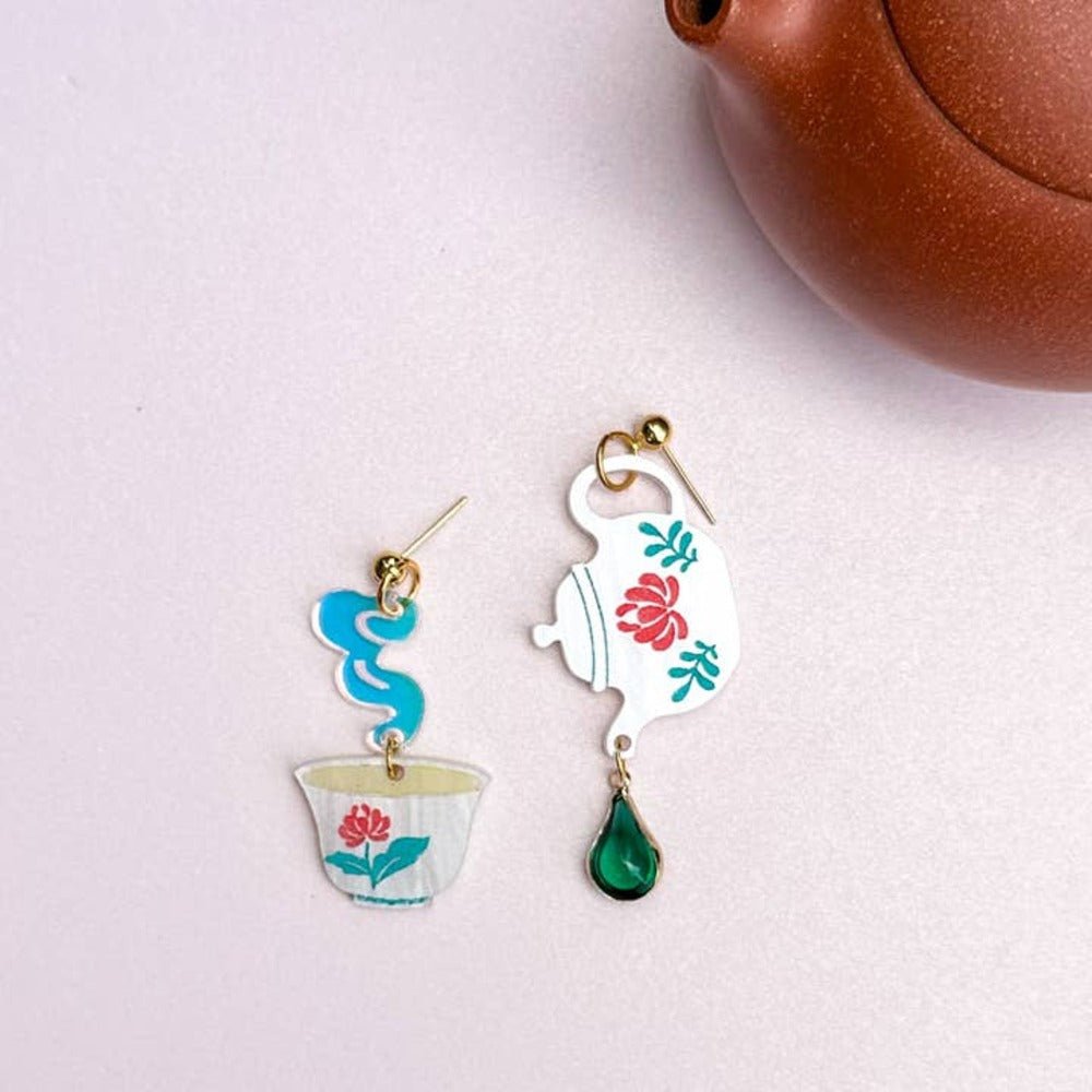 Morning Tea Mismatch Acrylic Earrings by Quirks! at Shirley Shoppe