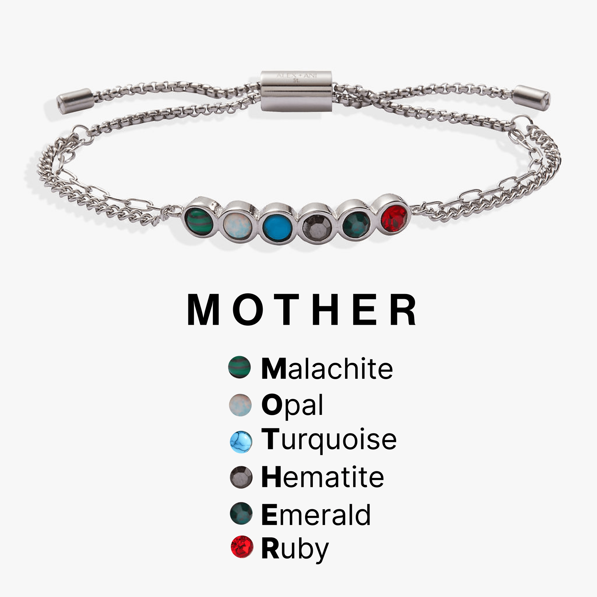 Mother Hidden Message Acrostic Bolo Bracelet by ALEX AND ANI at Shirley Shoppe