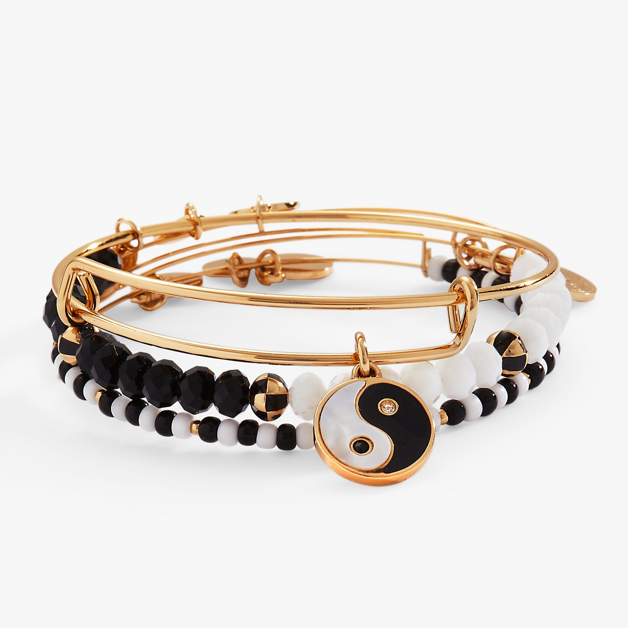 Mother of Pearl Yin Yang Bangles Set of 3 by ALEX AND ANI at Shirley Shoppe