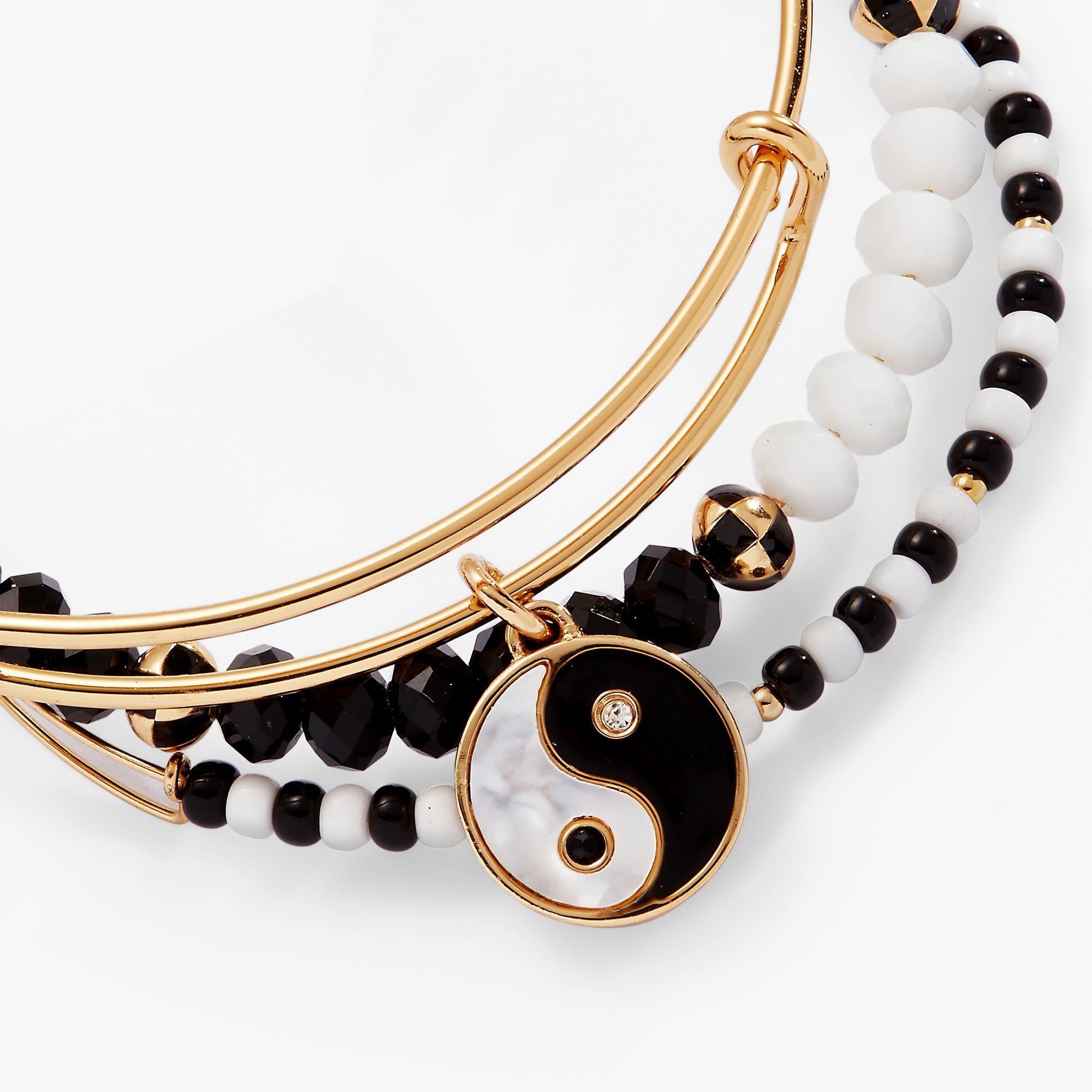 Mother of Pearl Yin Yang Bangles Set of 3 by ALEX AND ANI at Shirley Shoppe