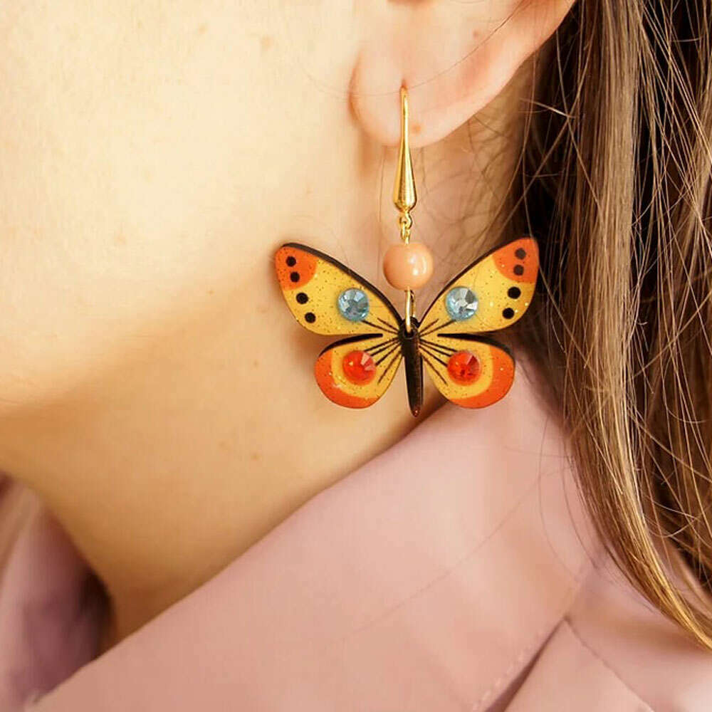 Multicolor Butterfly Earrings by Laliblue