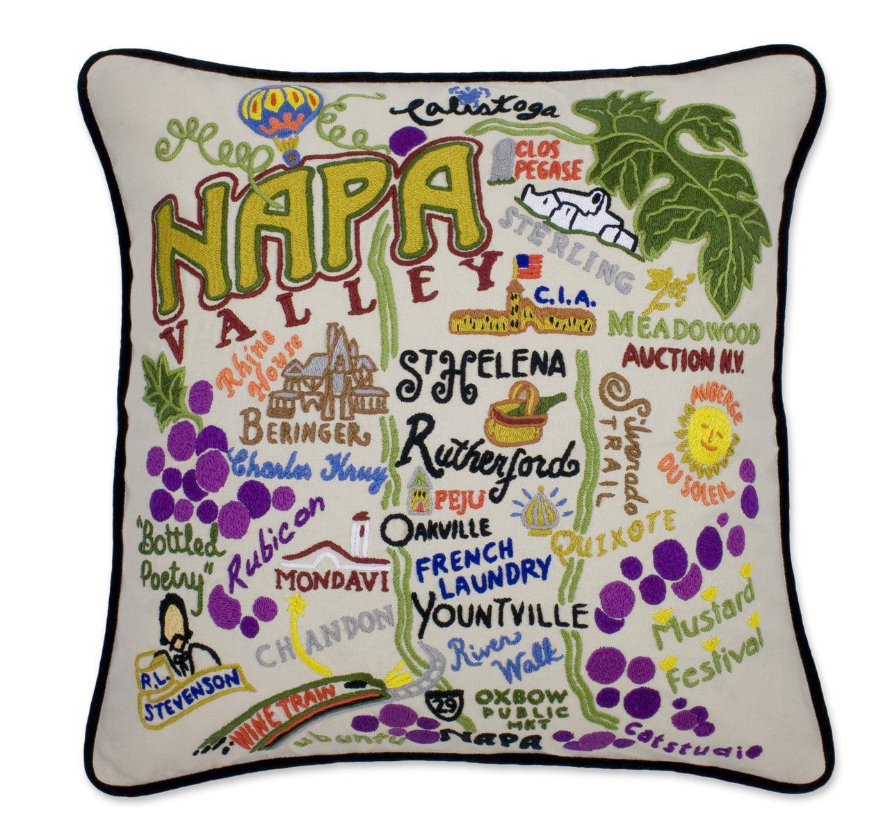 Napa Valley Hand - Embroidered Pillow by Quirks! at Shirley Shoppe