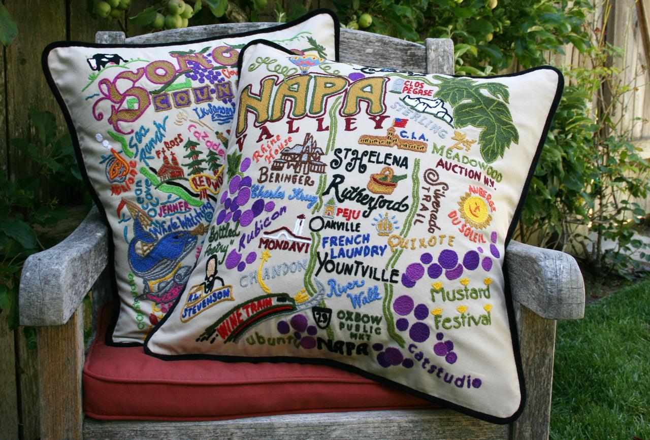 Napa Valley Hand - Embroidered Pillow by Quirks! at Shirley Shoppe