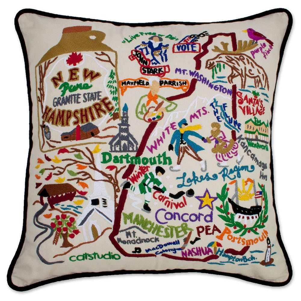 New Hampshire Hand - Embroidered Pillow by Quirks! at Shirley Shoppe