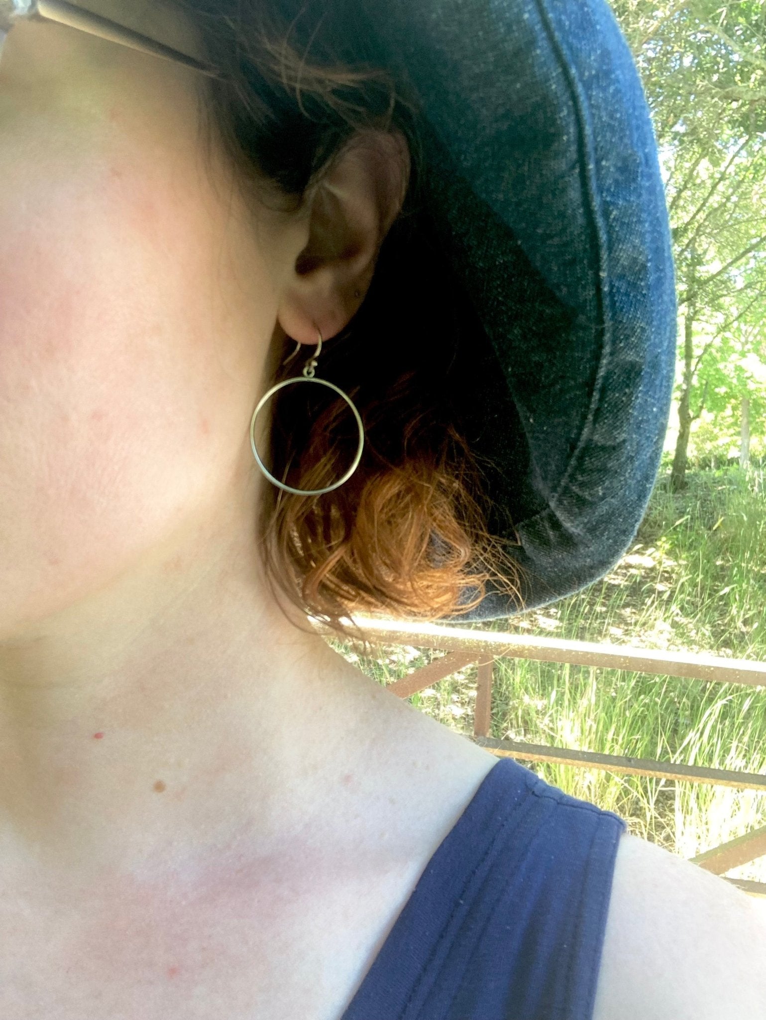New Moon Hoop Earrings in Sterling Silver | Moon Phase Earrings by Alison Morse at Shirley Shoppe
