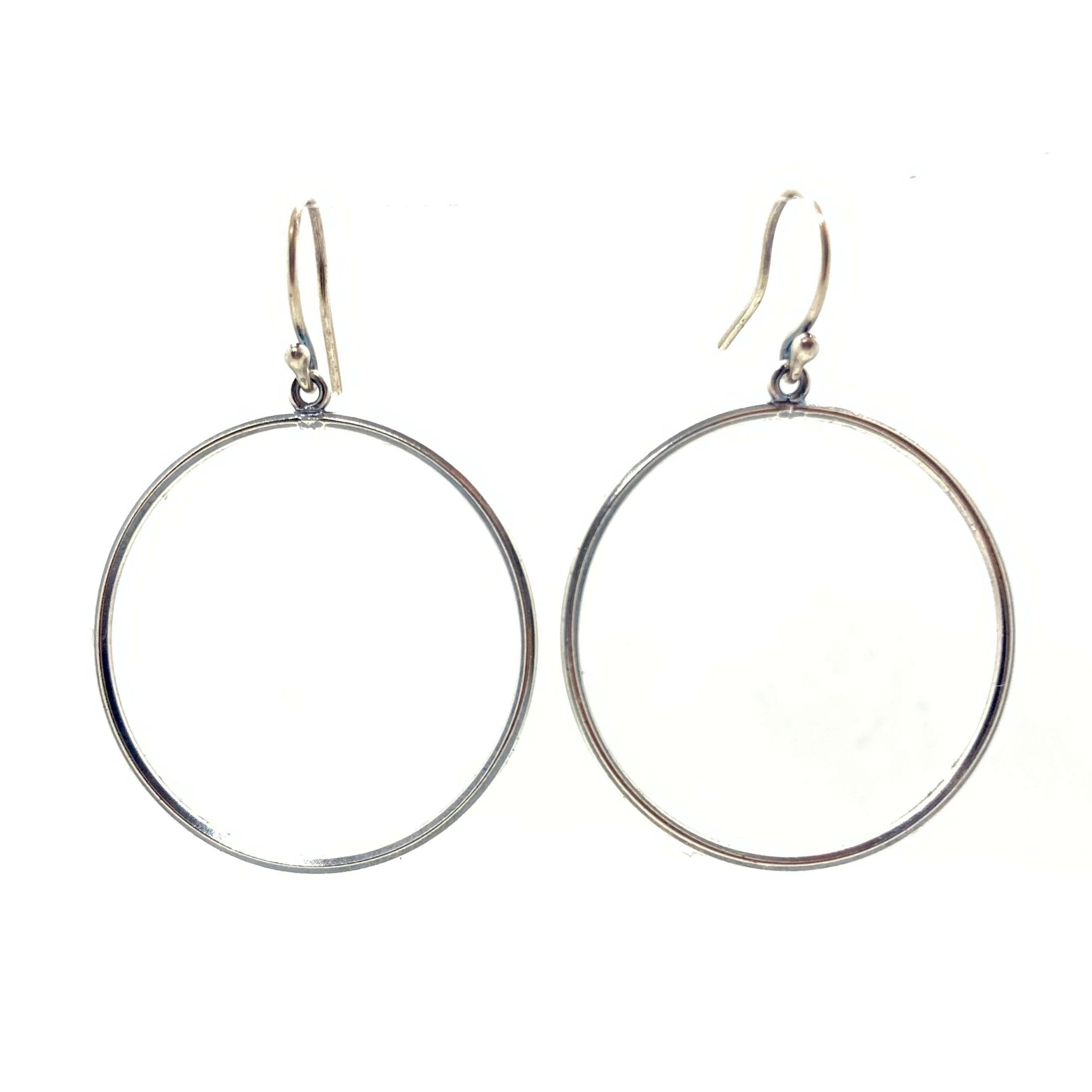 New Moon Hoop Earrings in Sterling Silver | Moon Phase Earrings by Alison Morse at Shirley Shoppe