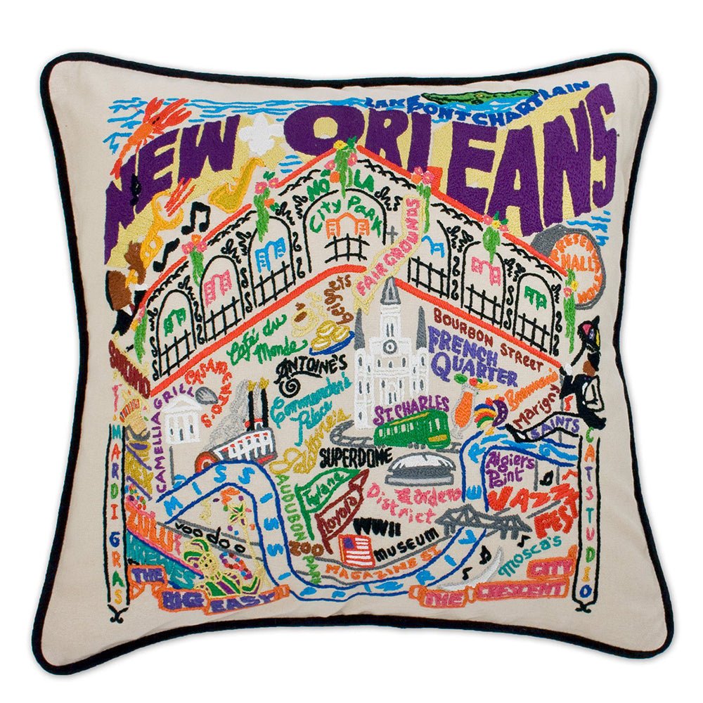 New Orleans Hand - Embroidered Pillow by Quirks! at Shirley Shoppe