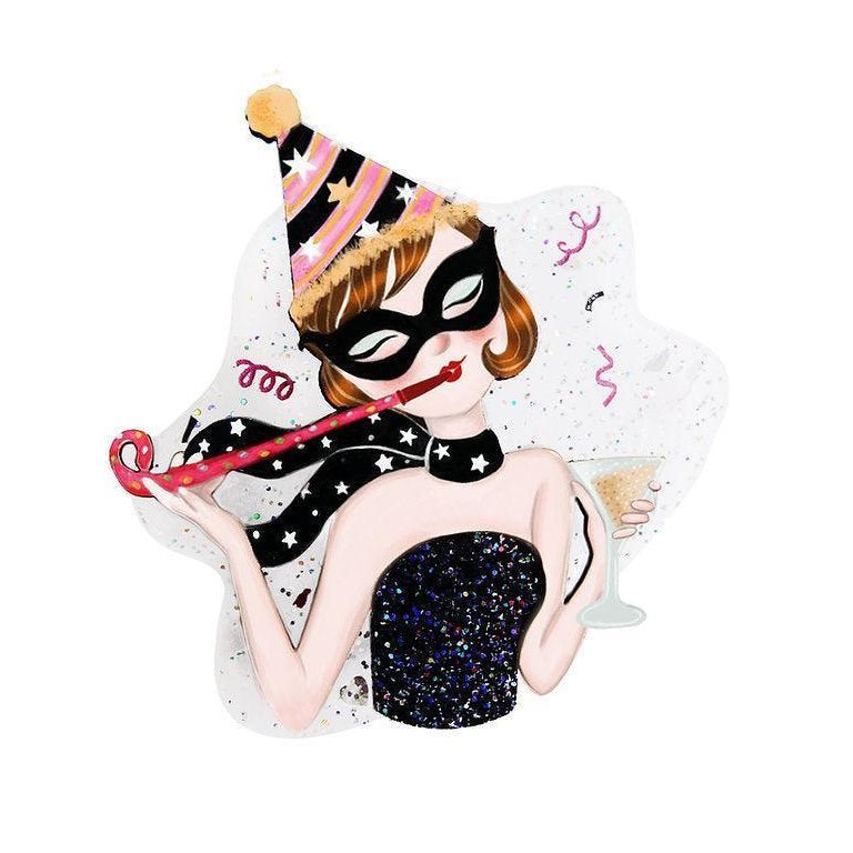 New Years Eve Party Brooch by Laliblue by Quirks! at Shirley Shoppe