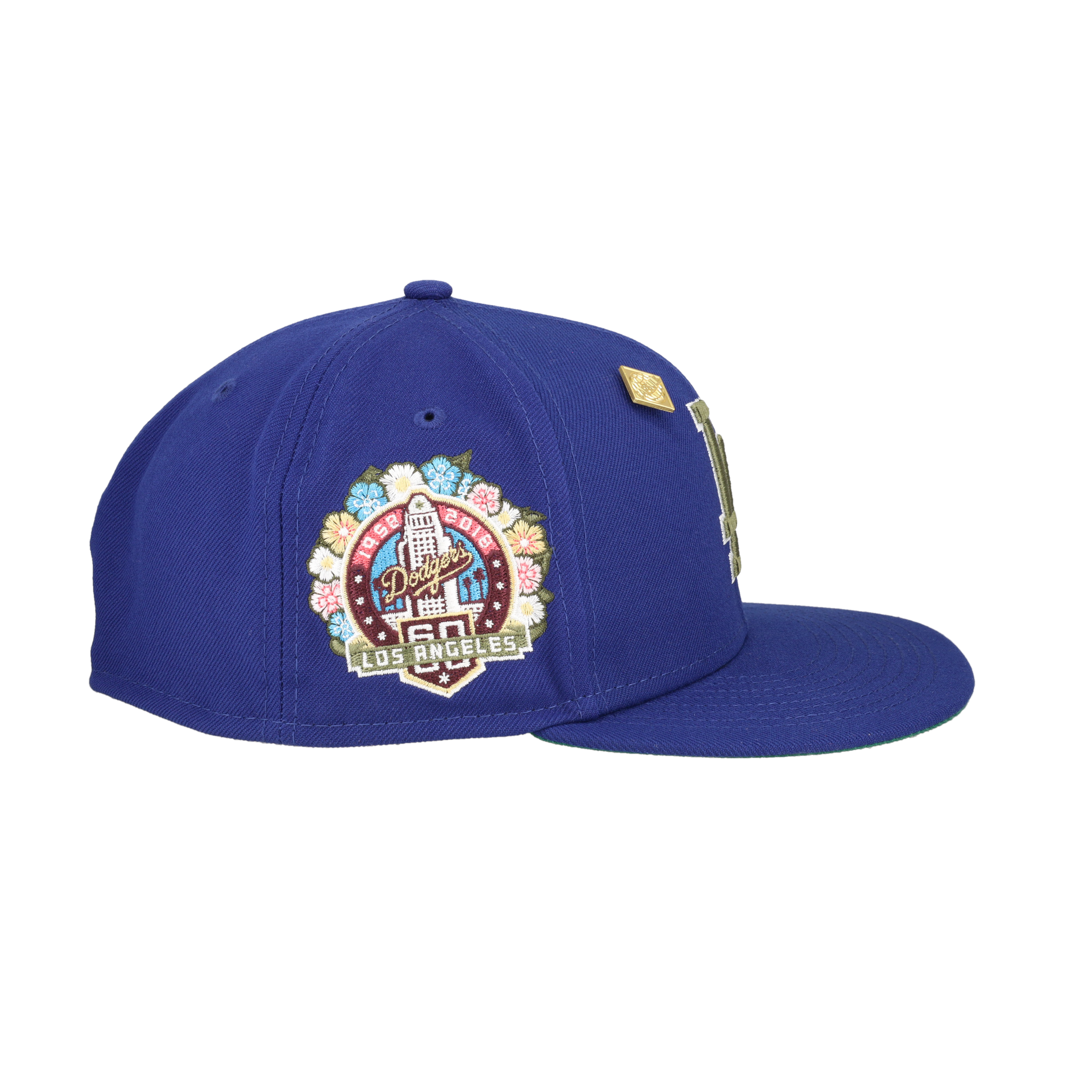 Los Angeles Dodgers 60th Anniversary Patch Floral Collection Fitted Hat