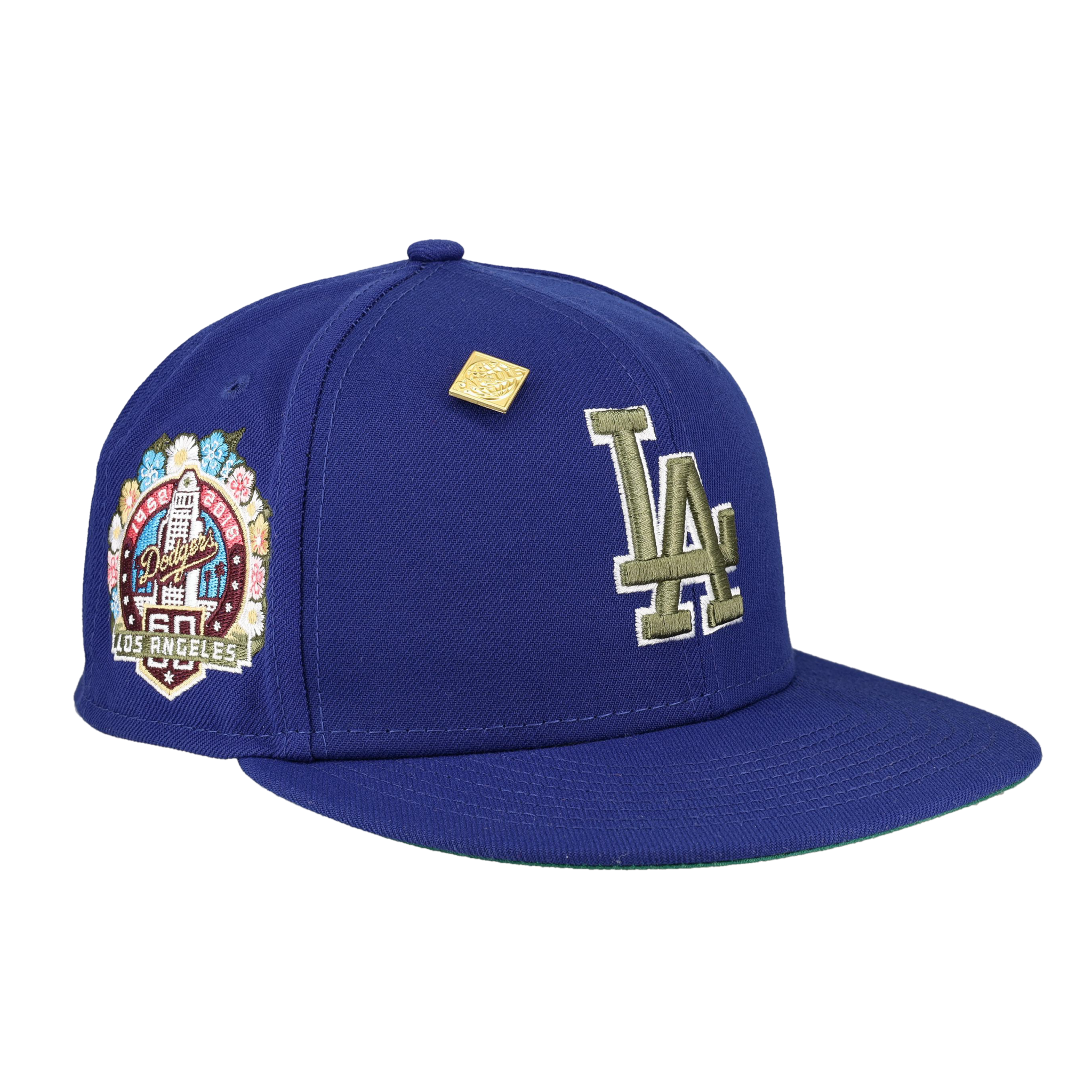 Los Angeles Dodgers 60th Anniversary Patch Floral Collection Fitted Hat