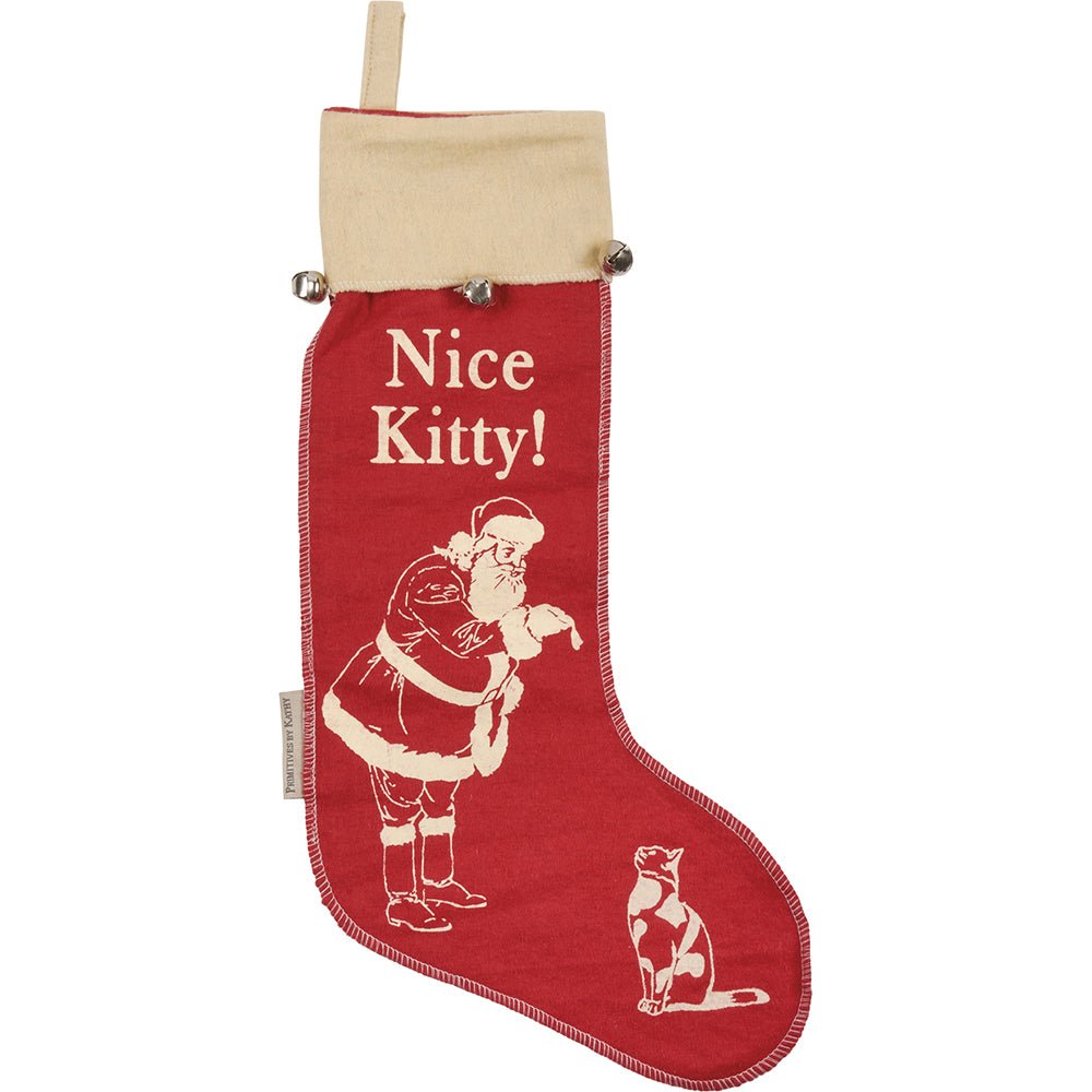 Nice Kitty Vintage Style Felt Stocking by Quirks! at Shirley Shoppe