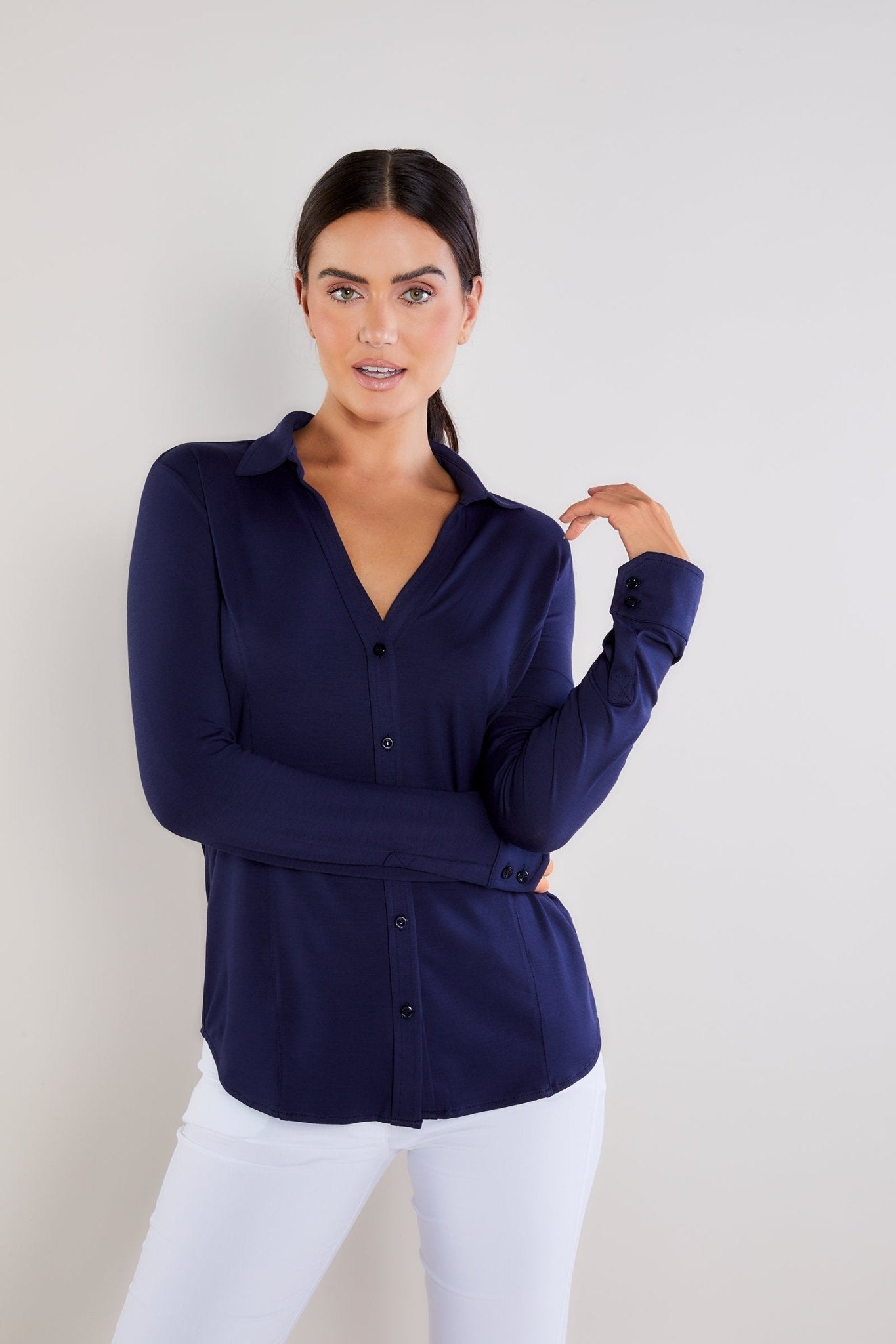 Nikki Longsleeve Pique Shirt by Anatomie at Shirley Shoppe