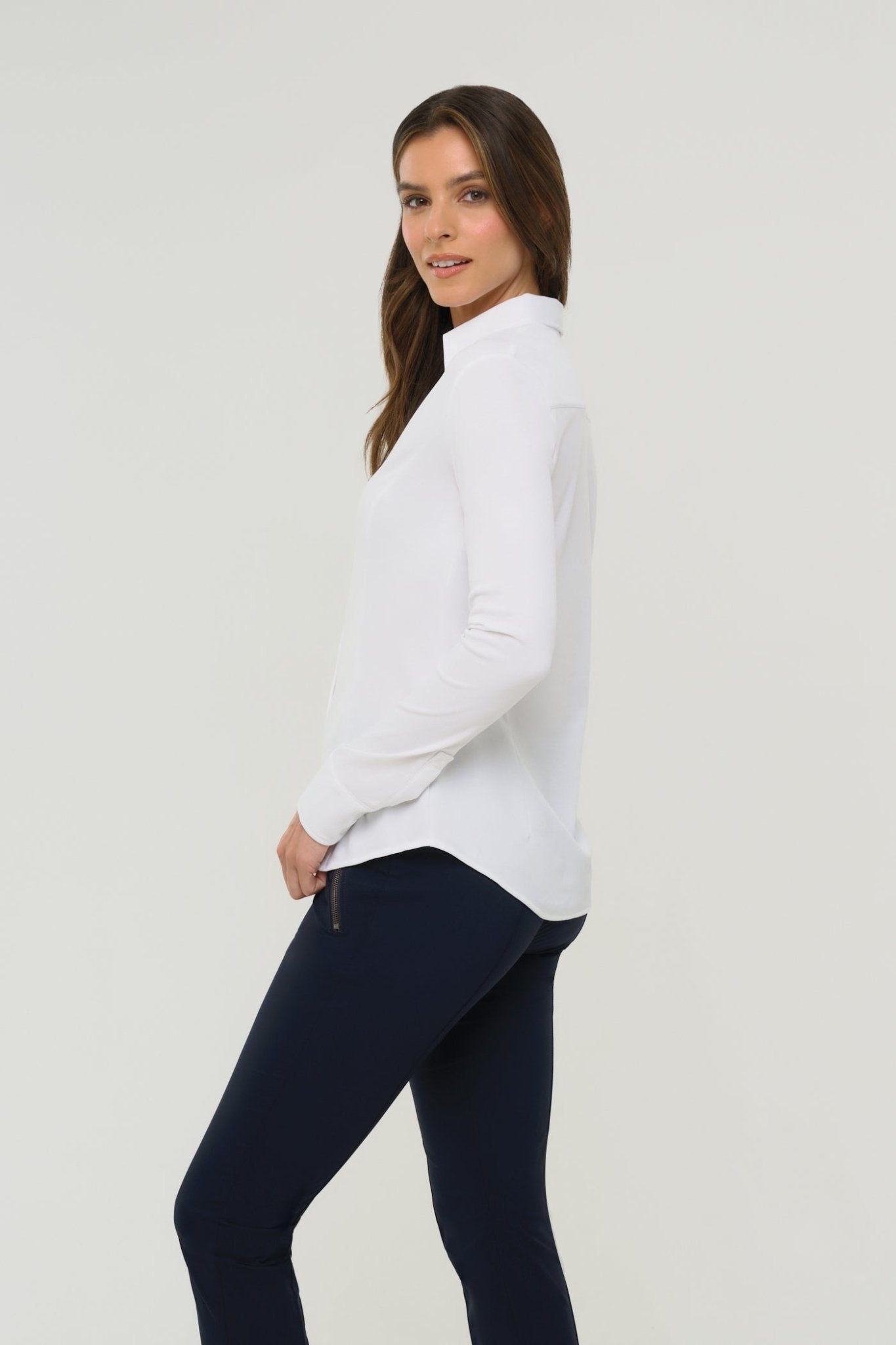 Nikki Longsleeve Pique Shirt by Anatomie at Shirley Shoppe