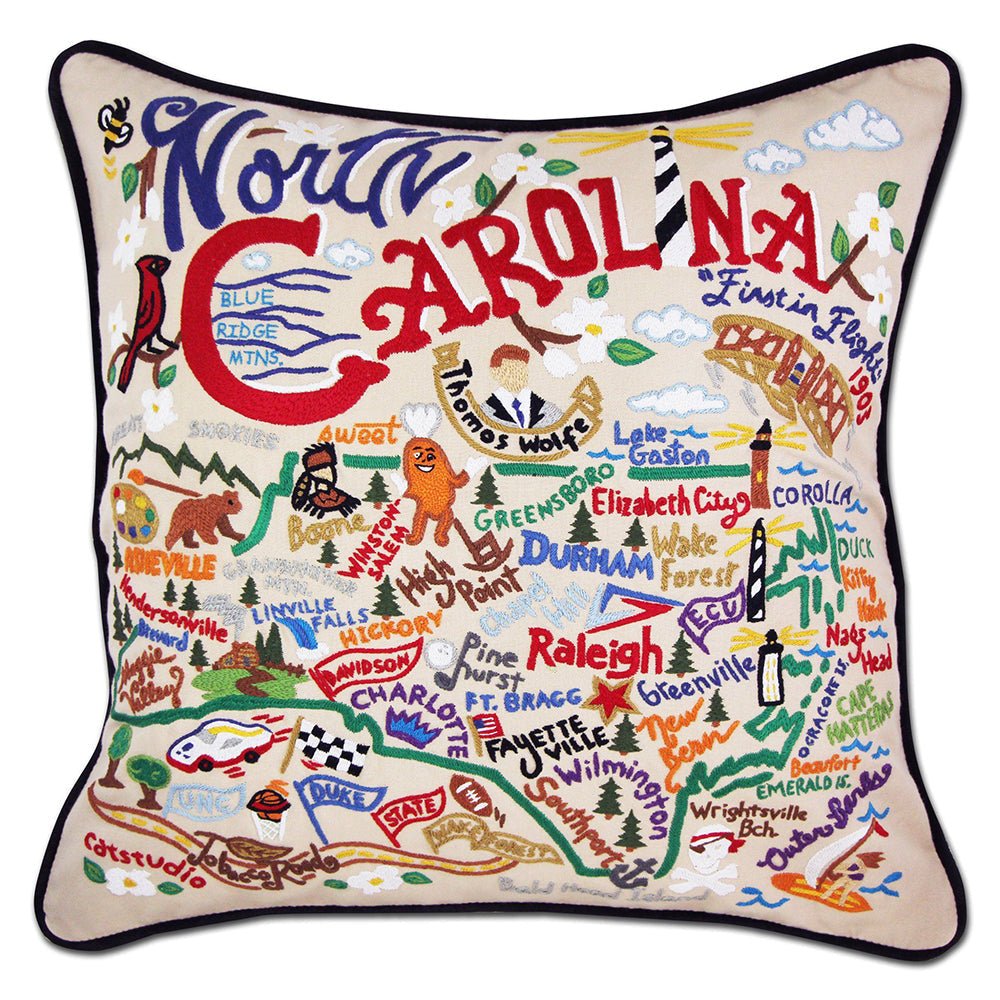 North Carolina Hand - Embroidered Pillow by Quirks! at Shirley Shoppe