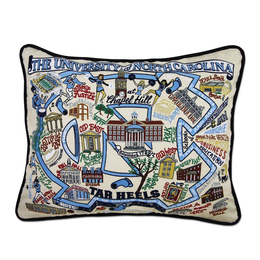 North Carolina, University of Collegiate Embroidered Pillow by CatStudio by Quirks! at Shirley Shoppe