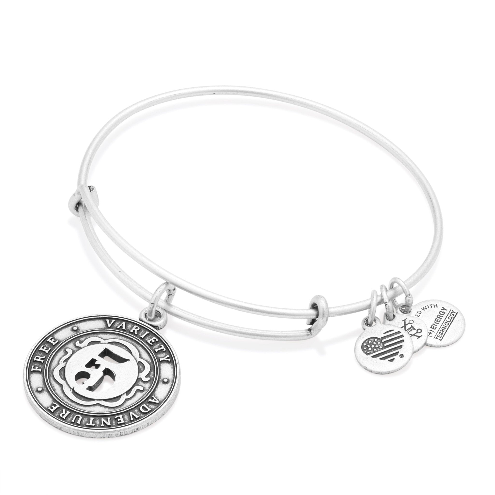 Number 5 Charm Bangle Bracelet | Free, Variety, and Adventure by ALEX AND ANI at Shirley Shoppe