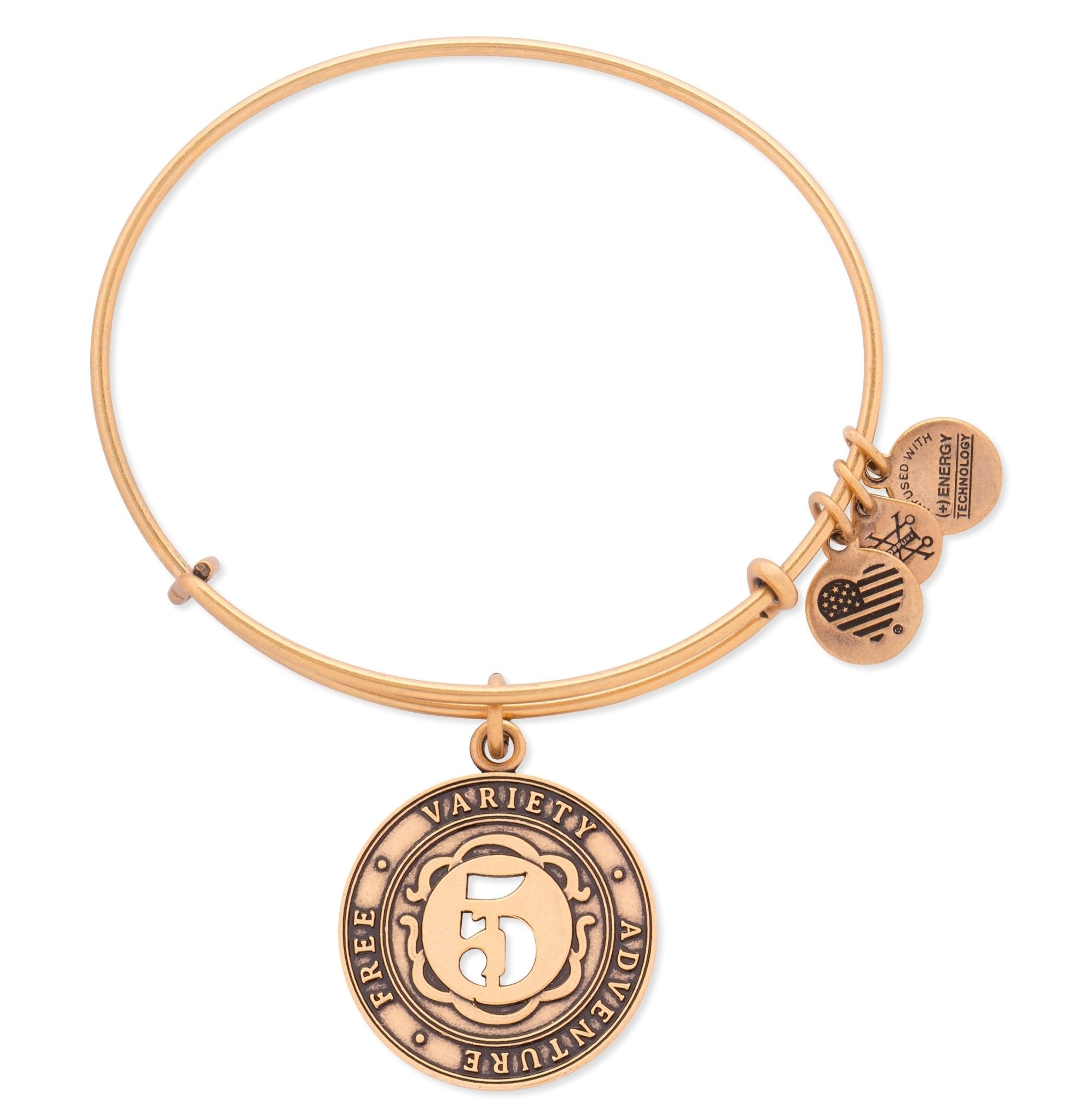 Number 5 Charm Bangle Bracelet | Free, Variety, and Adventure by ALEX AND ANI at Shirley Shoppe
