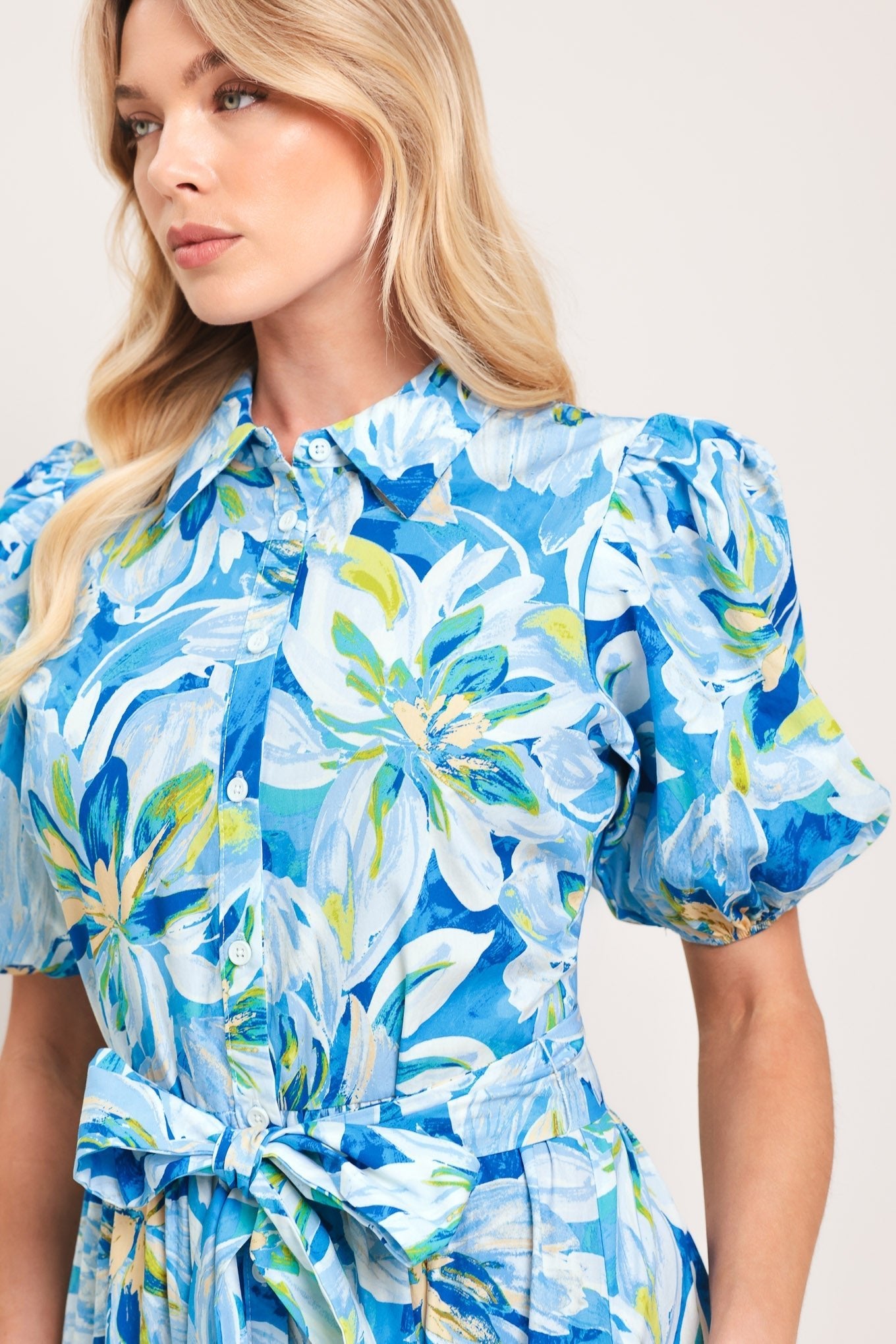 OCEAN GARDEN WOVEN MIDI DRESS by Flying Tomato at Shirley Shoppe