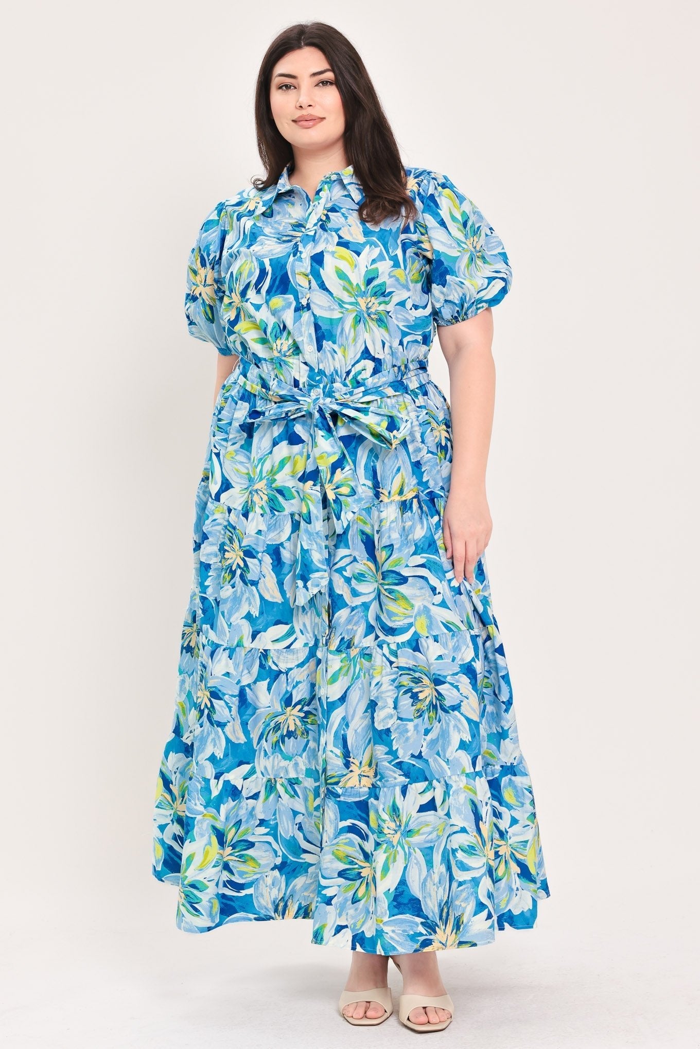OCEAN GARDEN WOVEN MIDI DRESS by Flying Tomato at Shirley Shoppe